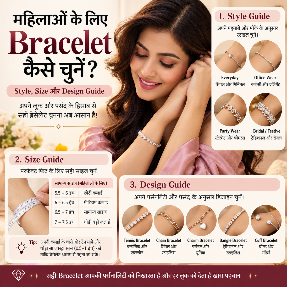 महिलाओं के लिए Bracelet कैसे चुनें?