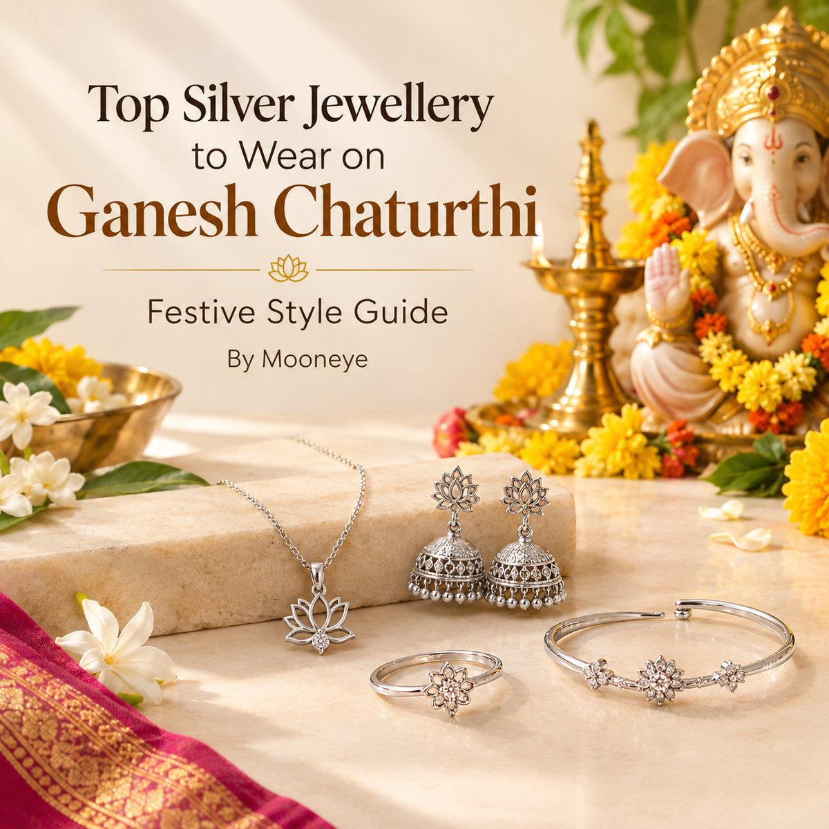 Top Silver Jewellery to Wear on Ganesh Chaturthi: Festive Style Guide by Mooneye