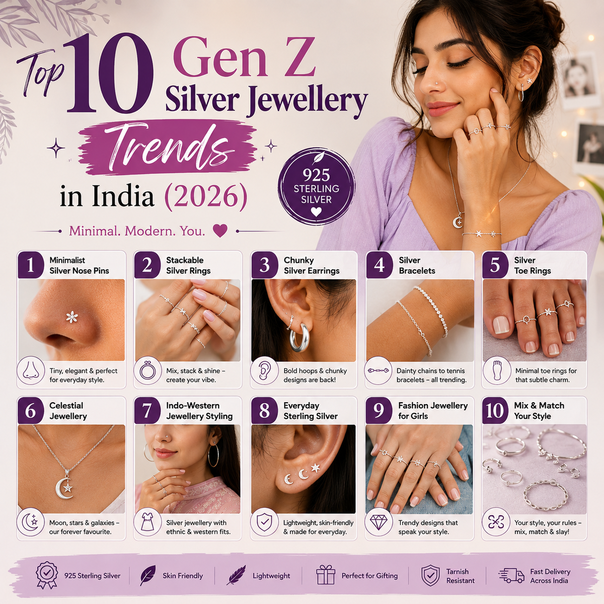 Top 10 Gen Z Silver Jewellery Trends in India