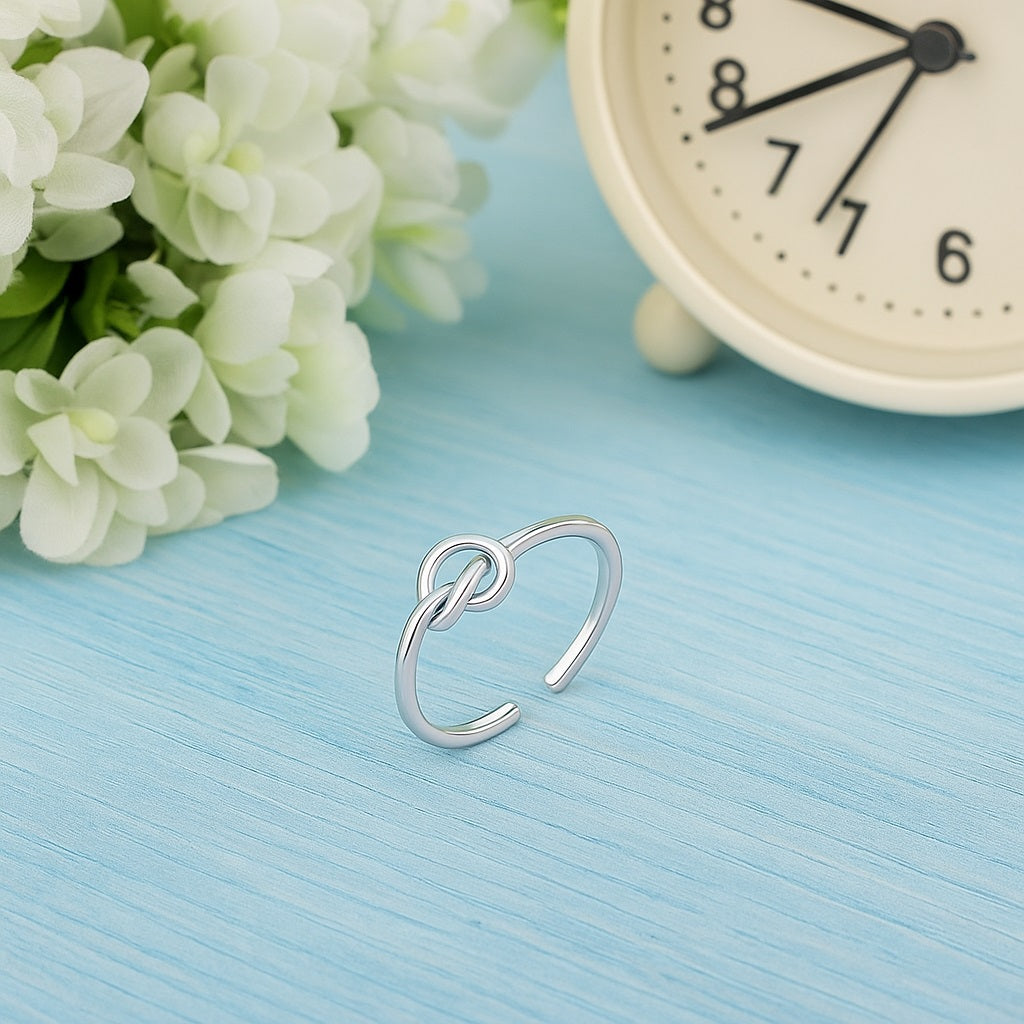 Adjustable Knot Toe Ring - Sterling Silver