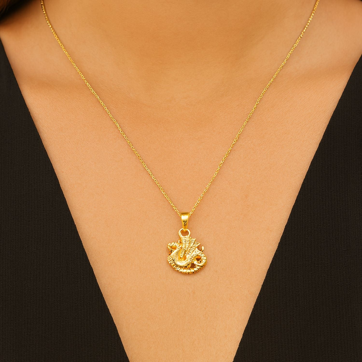 Gold Plated Dragon Pendant - Sterling Silver