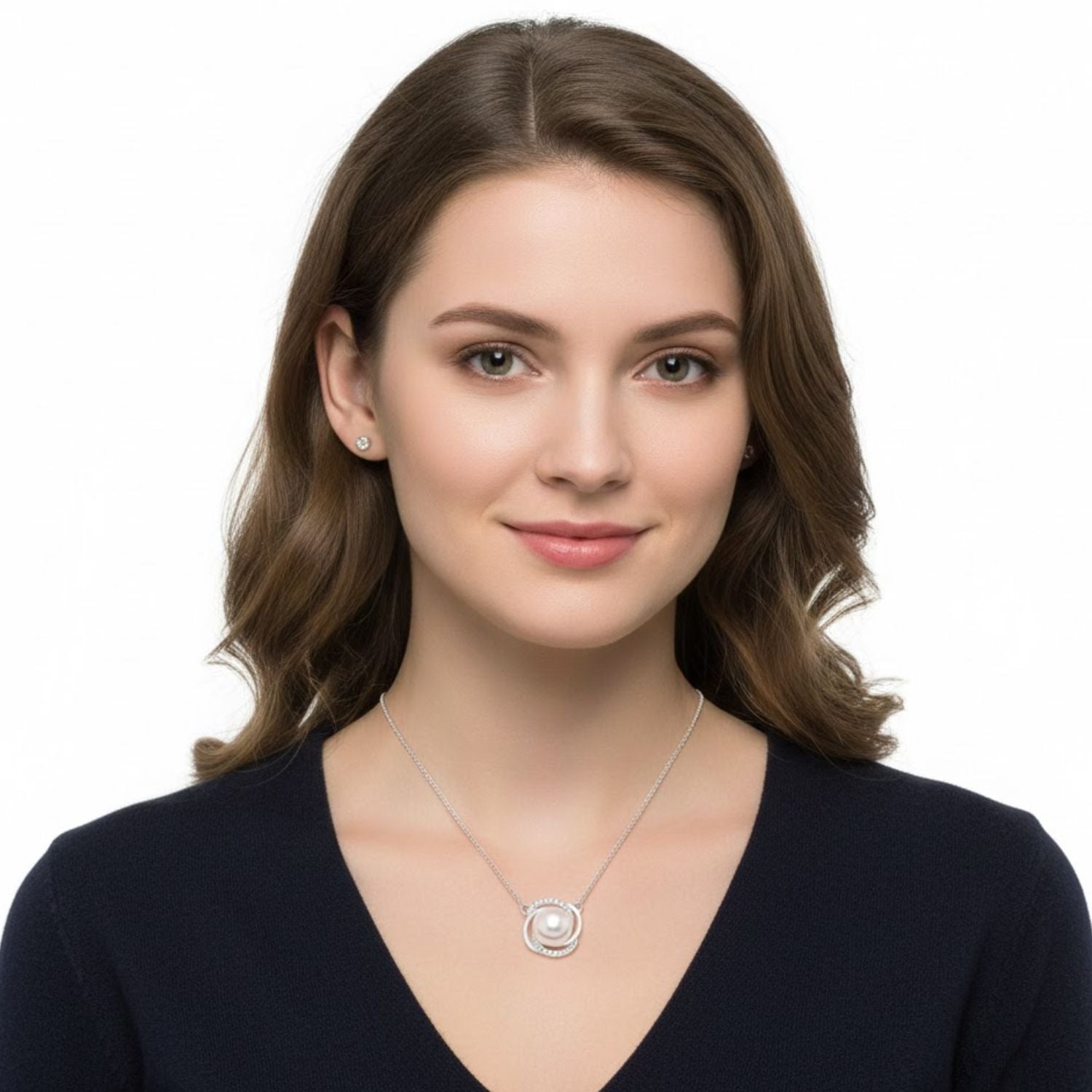 Pearl Infinity Swirl Necklace – Sterling Silver