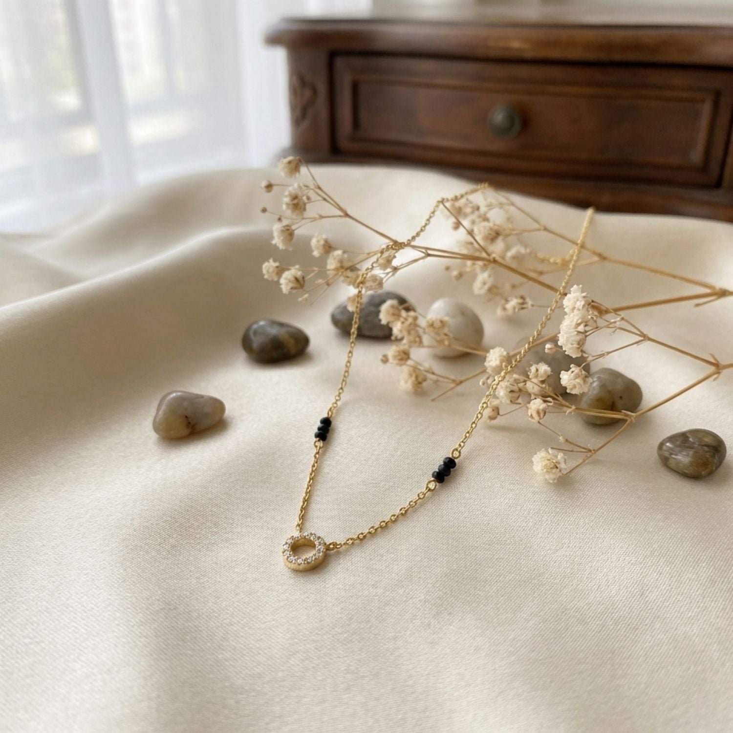 Circle Mangalsutra – Sterling Silver Gold-Plated