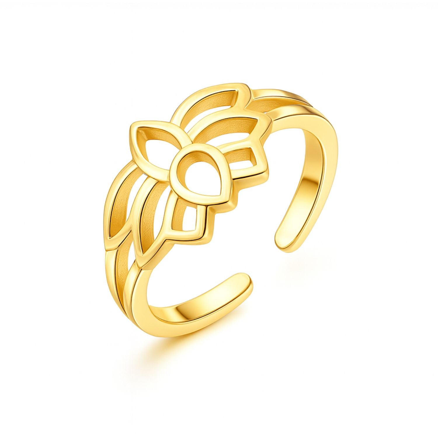 Adjustable Lotus Toe Ring - Sterling Silver