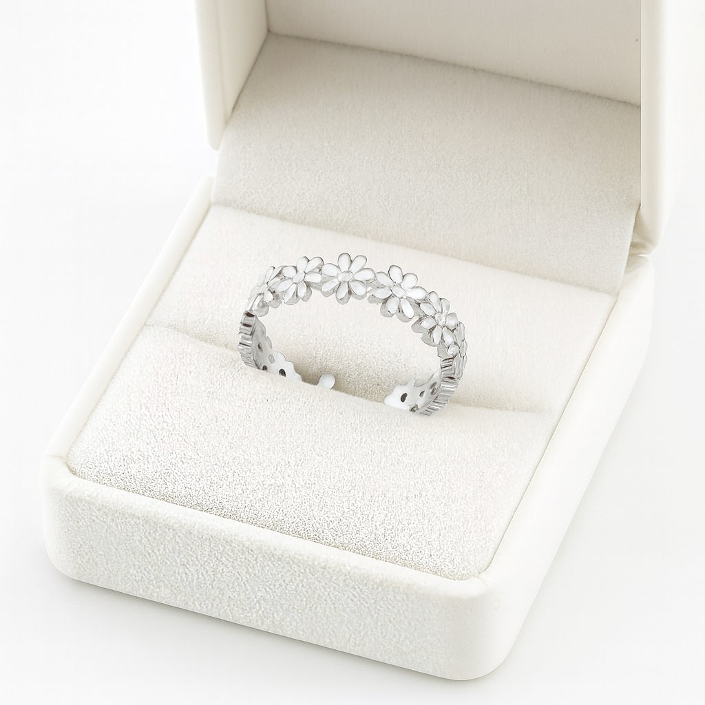 Adjustable Daisy Toe Ring - Sterling Silver