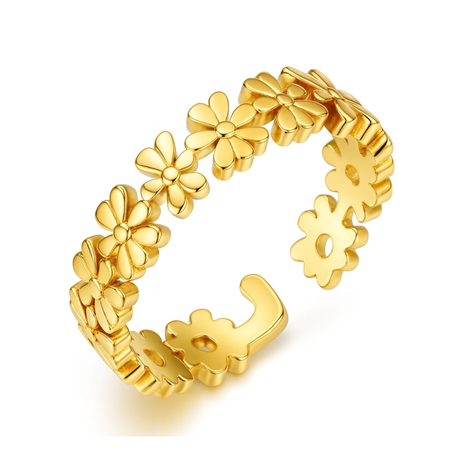 Adjustable Daisy Toe Ring - Sterling Silver