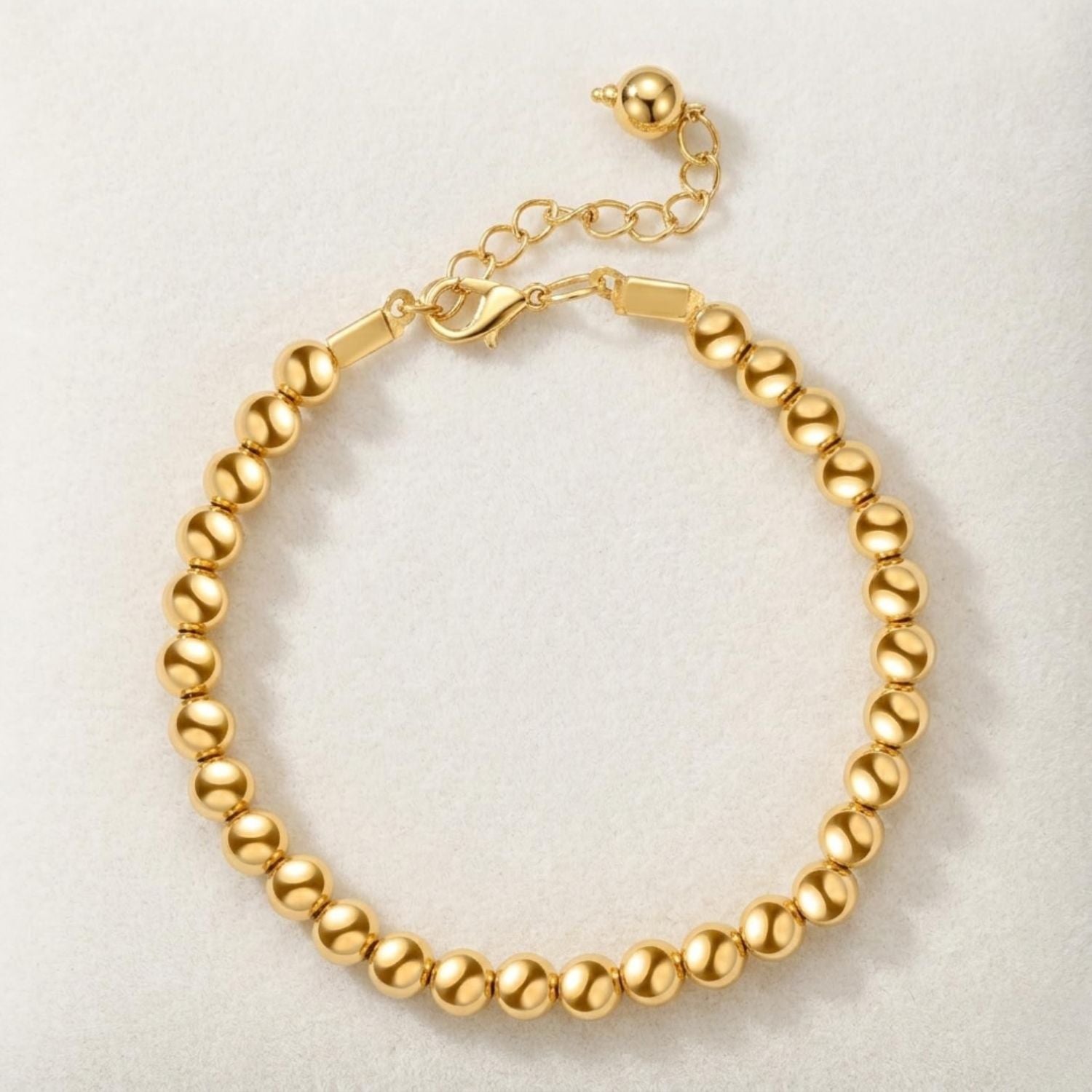 Ball Bead Bracelet - 925 Silver Gold Plated