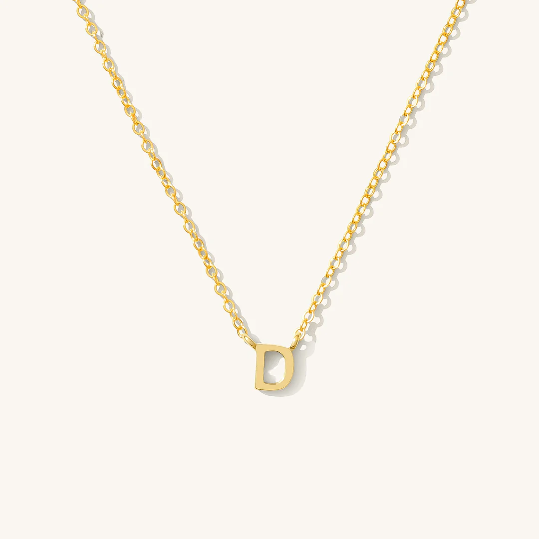 A to Z Initial Alphabet Studs Necklace – Sterling Silver Yellow Plated