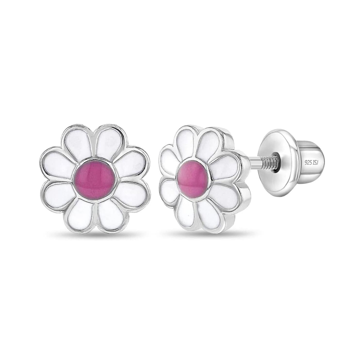 Daisy Flower Kids Earrings- Sterling Silver