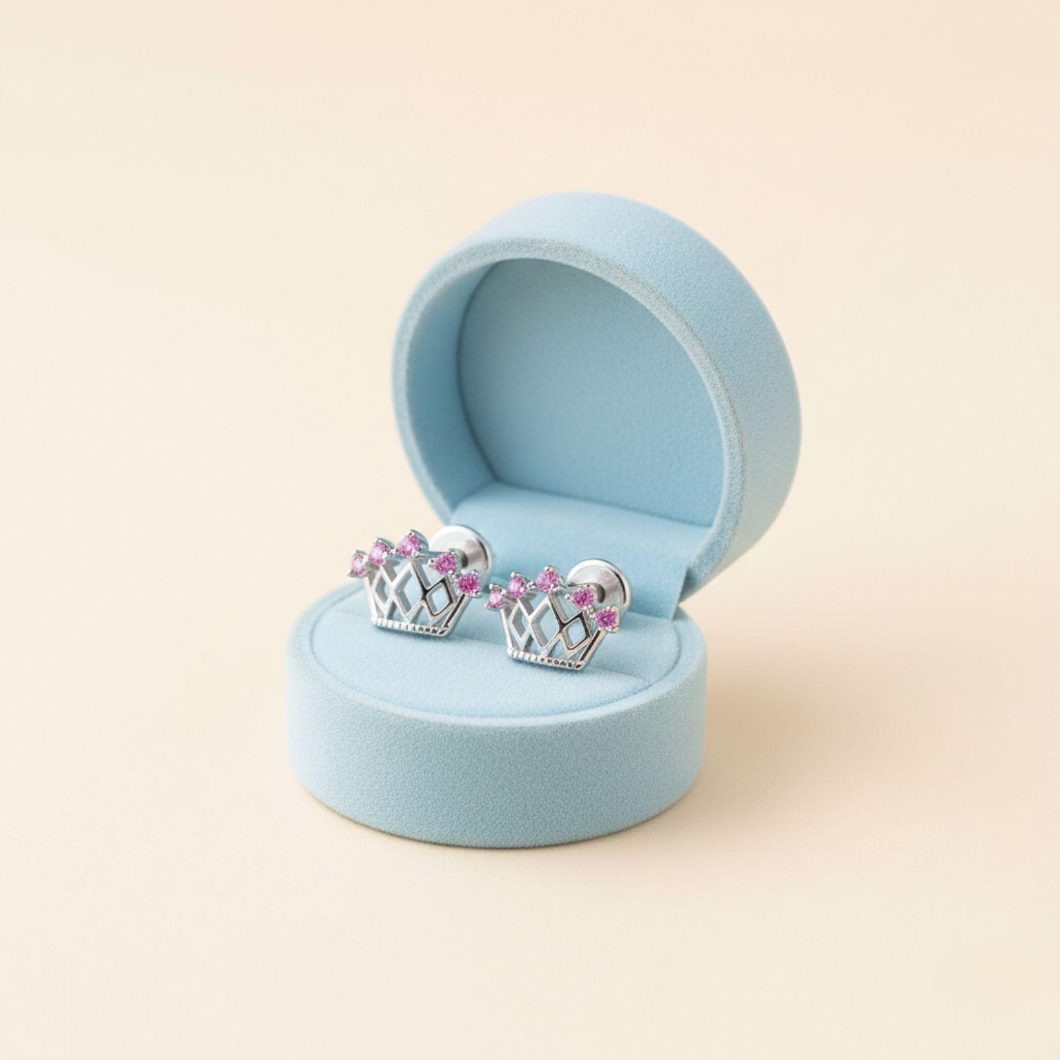 Crown Kids Earrings- Sterling Silver