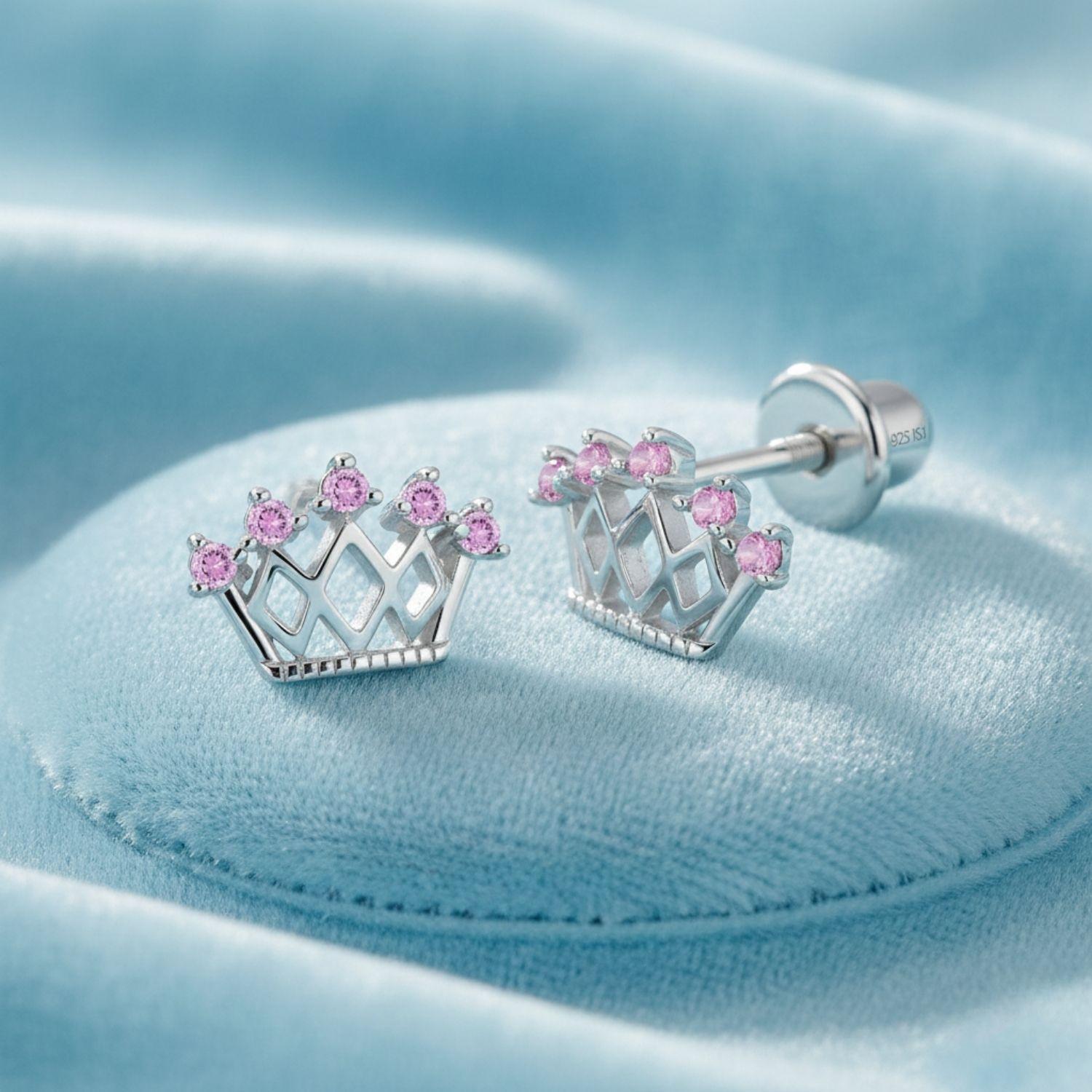 Crown Kids Earrings- Sterling Silver