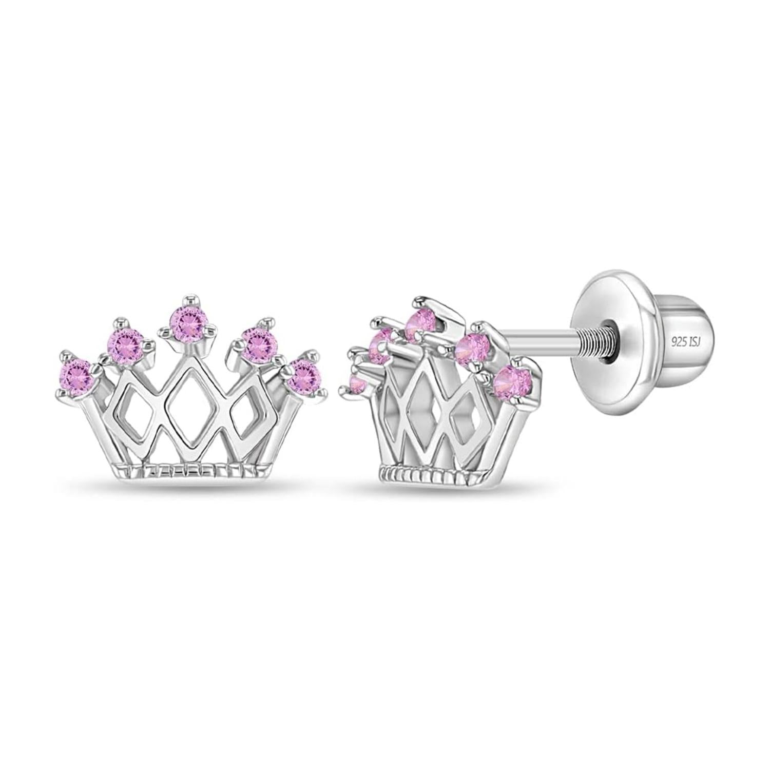 Crown Kids Earrings- Sterling Silver