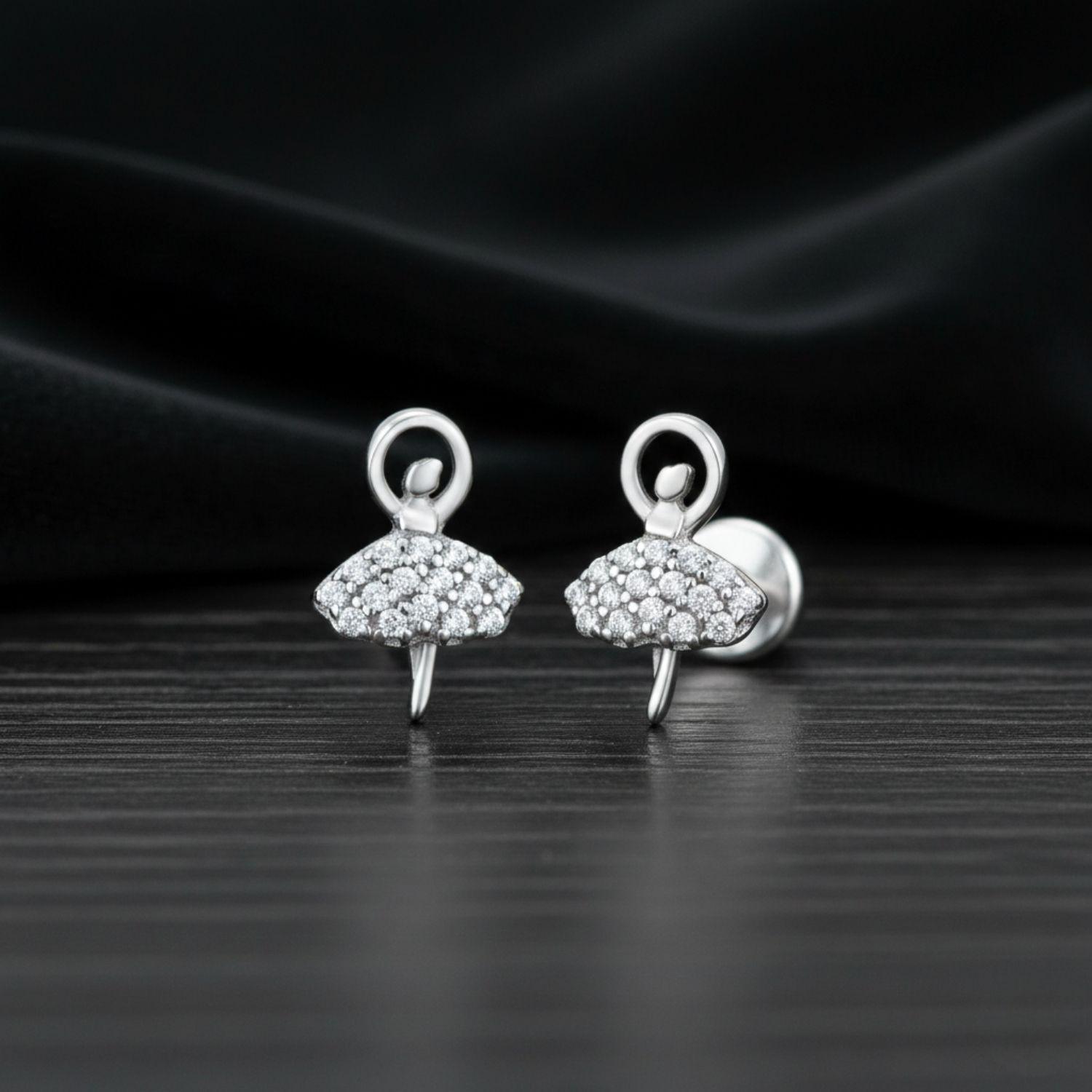 Ballerina Kids Earrings - Sterling Silver