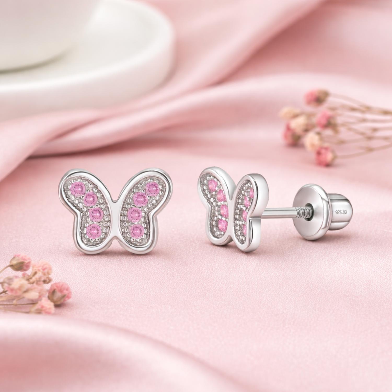 Butterfly Kids Earrings - Sterling Silver