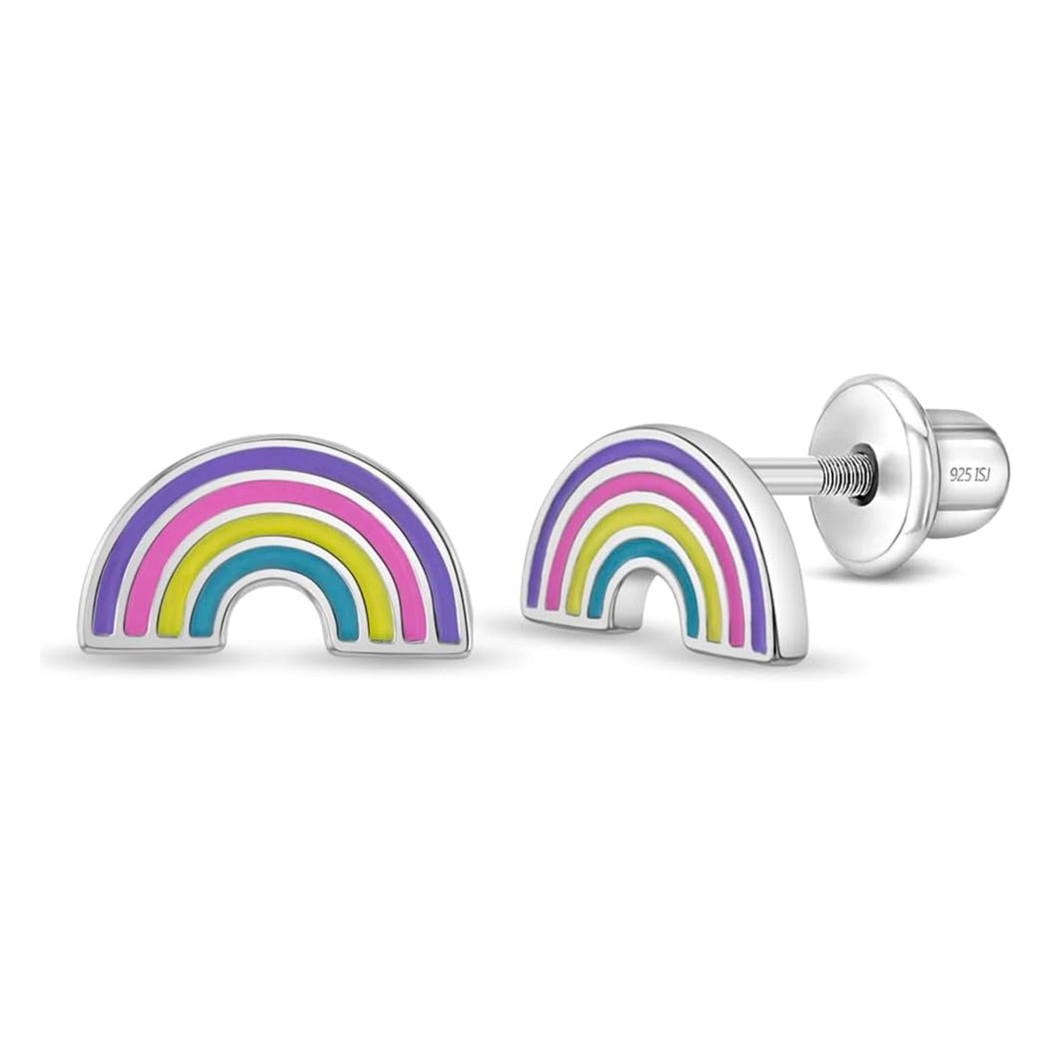 Enamel Rainbow Kids Earrings - Sterling Silver