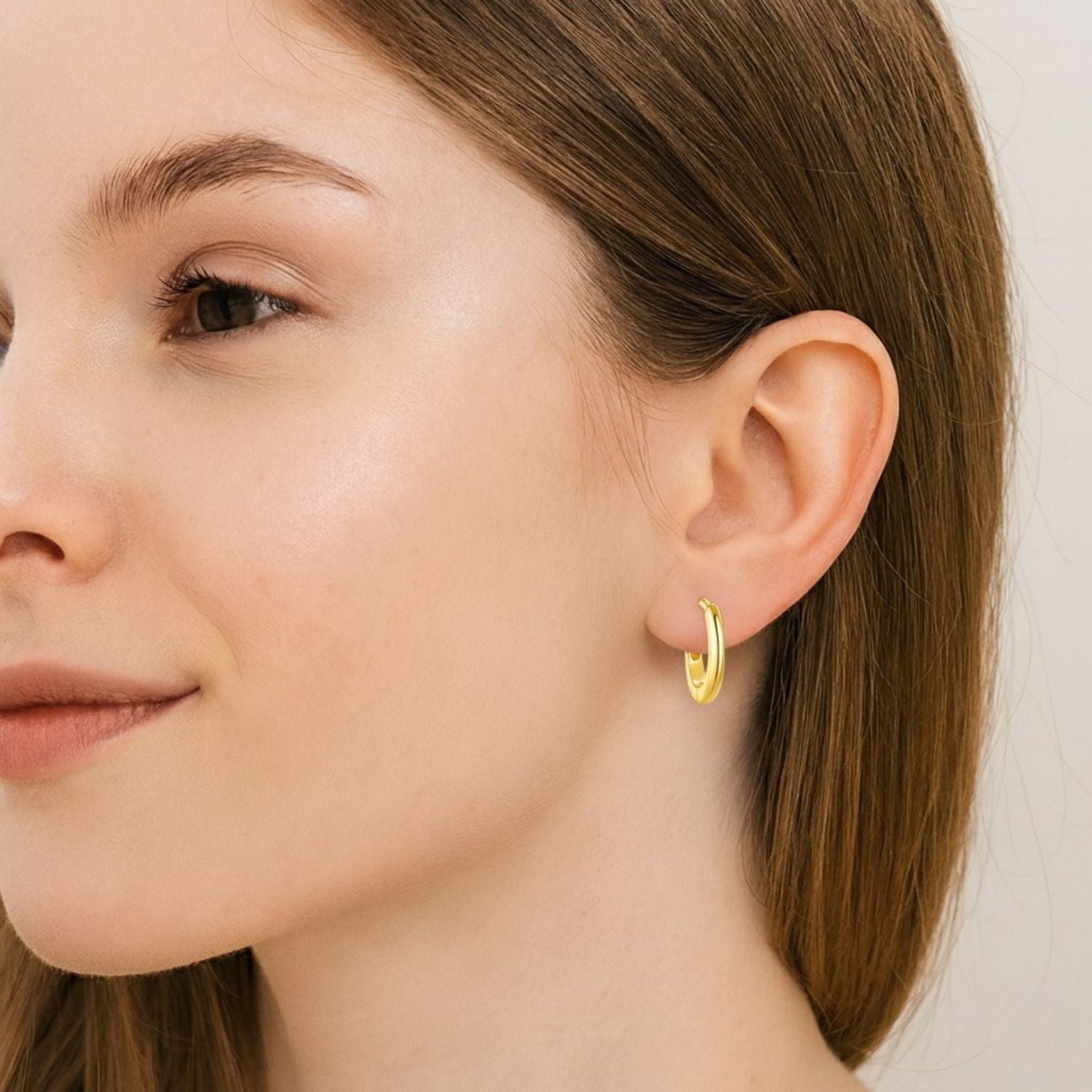 Minimalist Classic Hoop Earrings – Sterling Silver Gold Plated