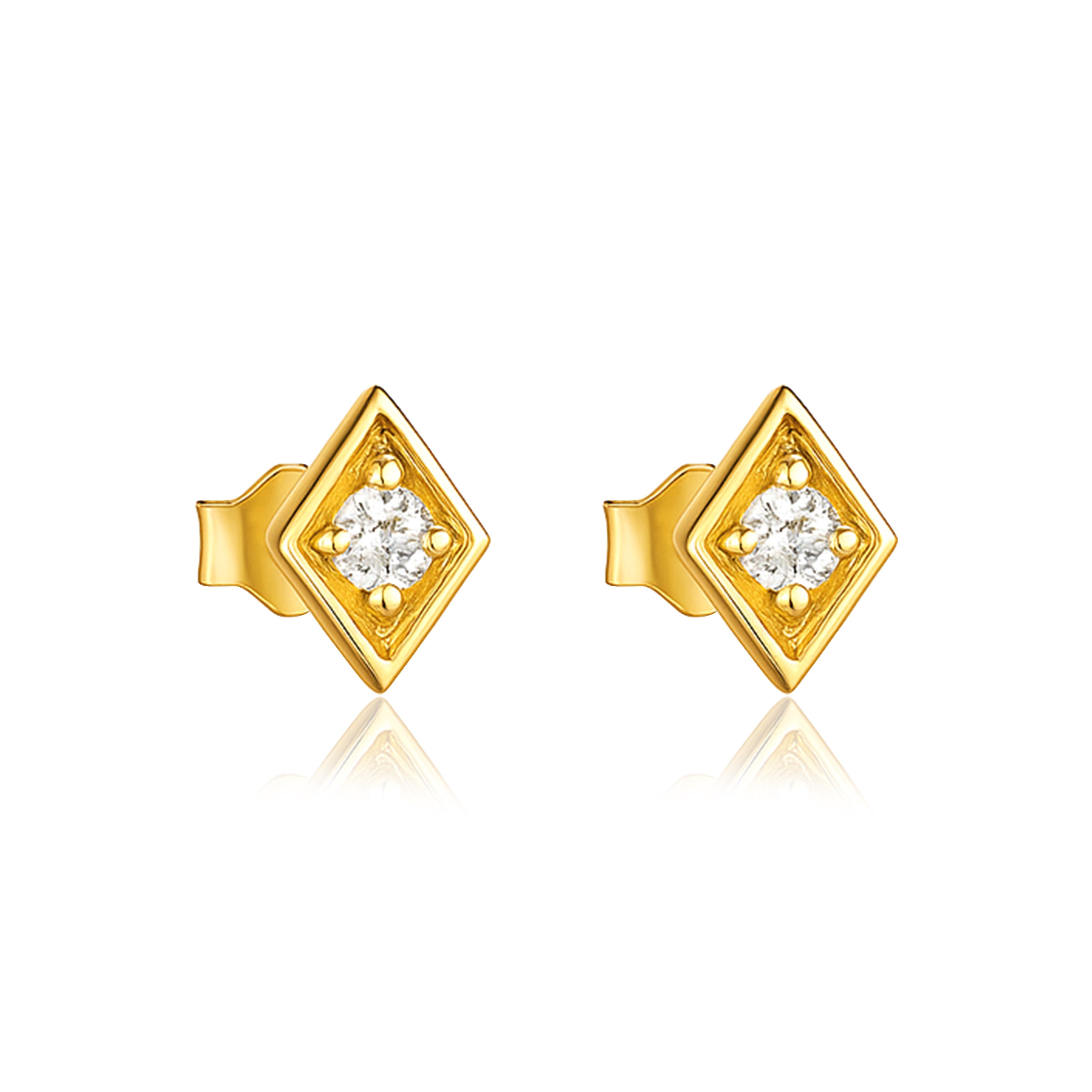 geometric Stud Earrings – Sterling Silver Gold Plated