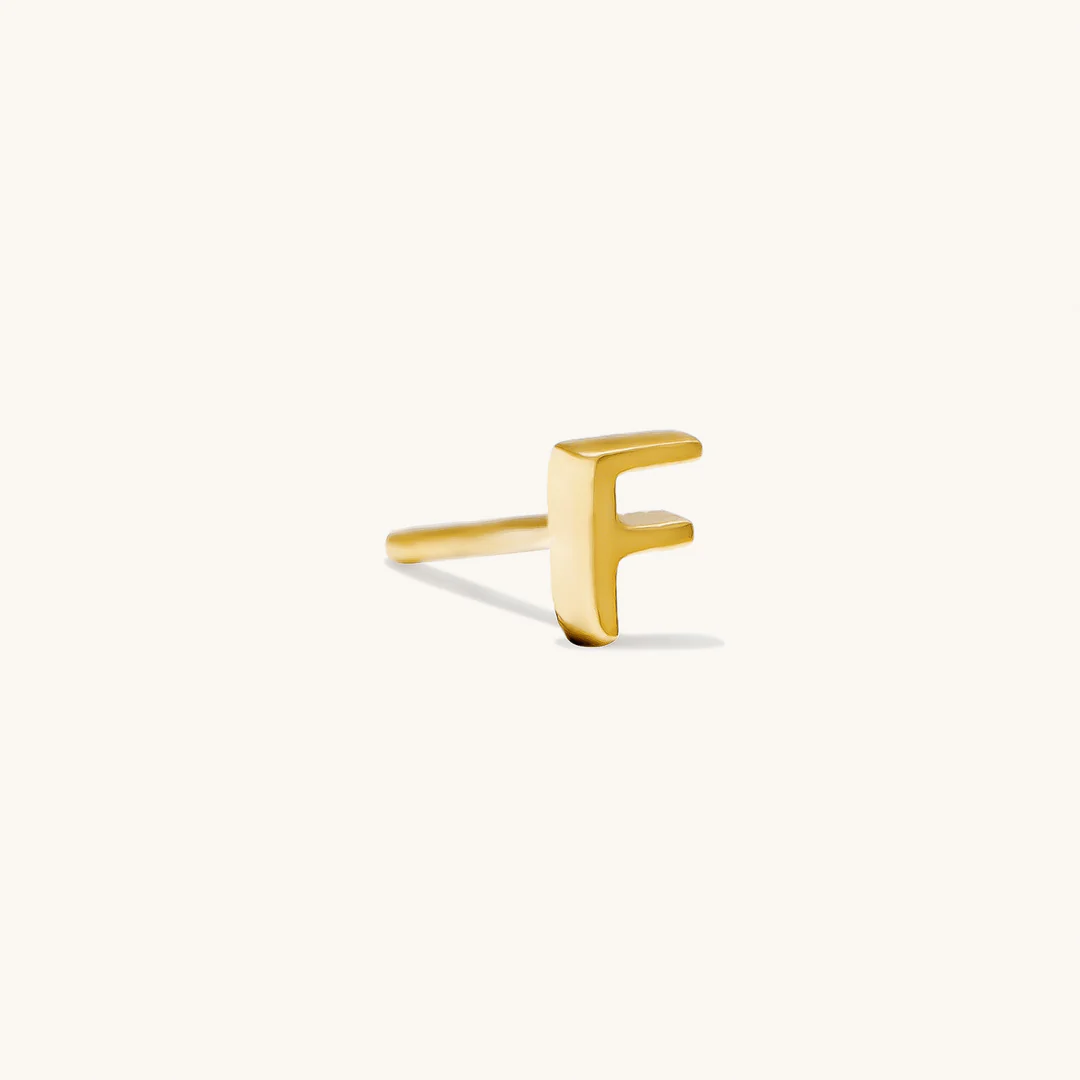 A to Z Initial Alphabet Studs Earrings – Sterling Silver Yellow Plated
