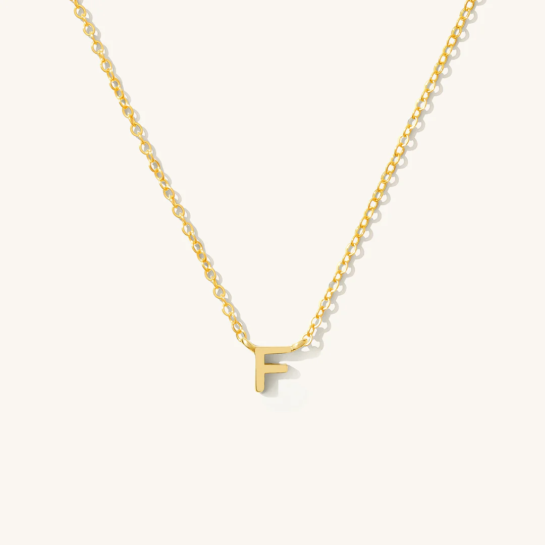 A to Z Initial Alphabet Studs Necklace – Sterling Silver Yellow Plated