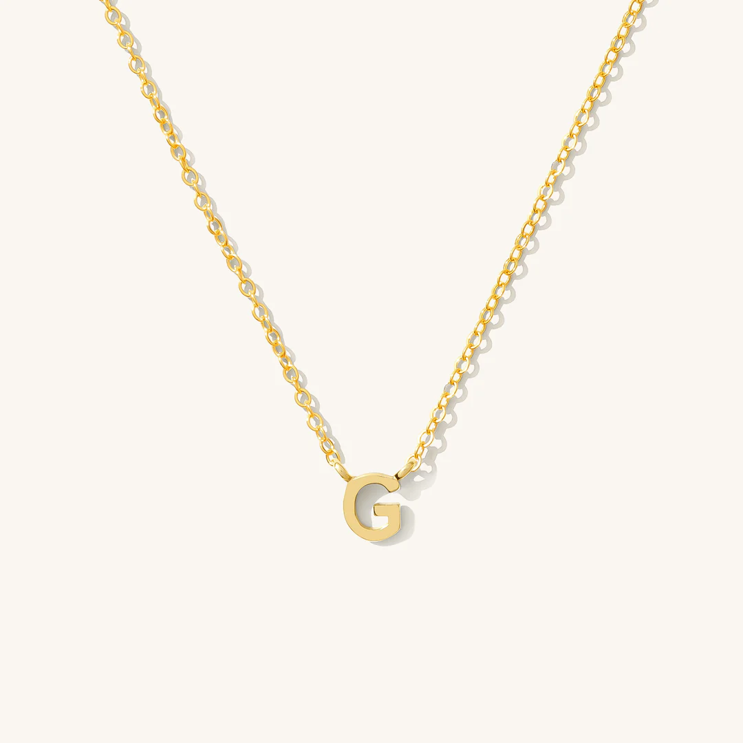 A to Z Initial Alphabet Studs Necklace – Sterling Silver Yellow Plated