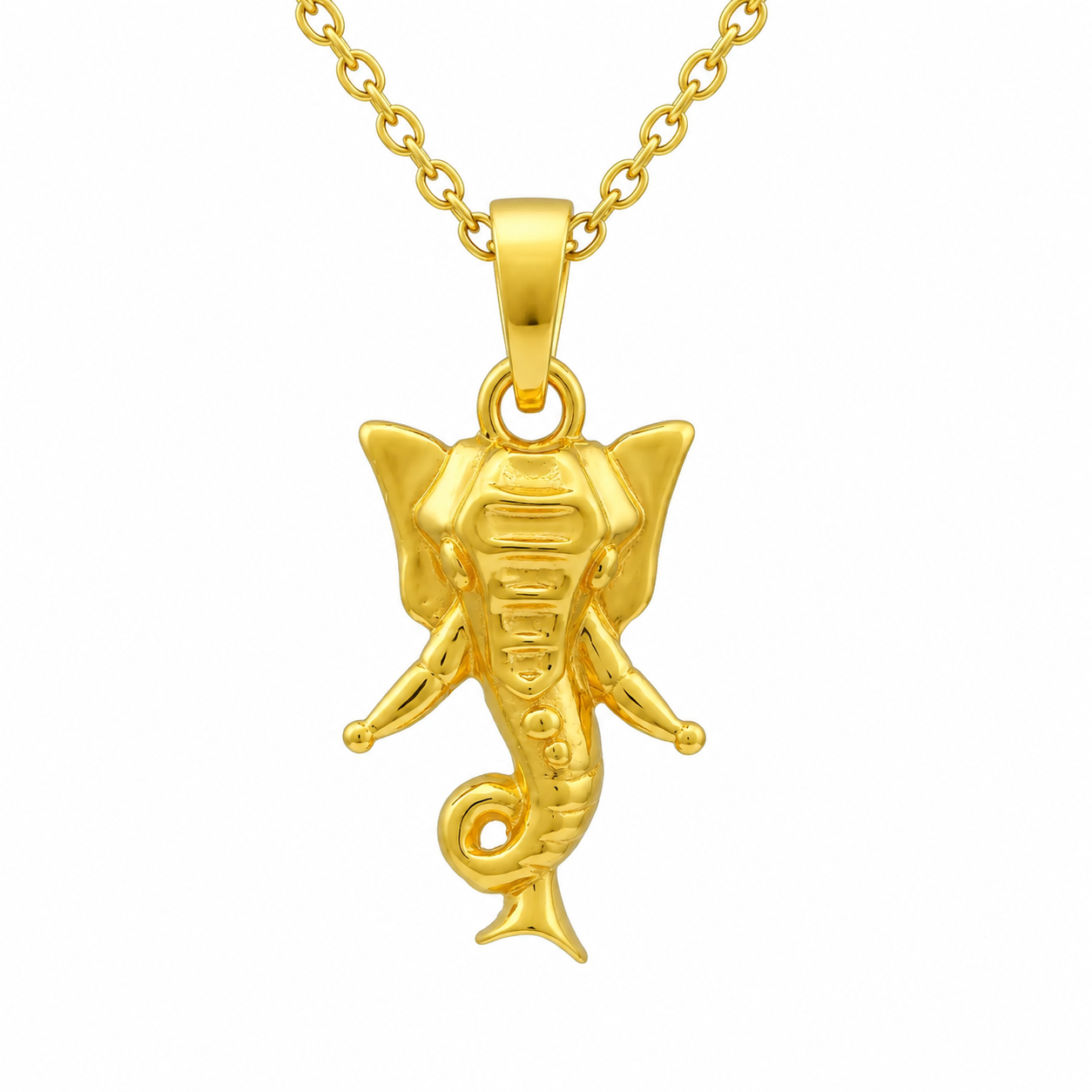 Ganesha Head Pendant - Sterling Silver