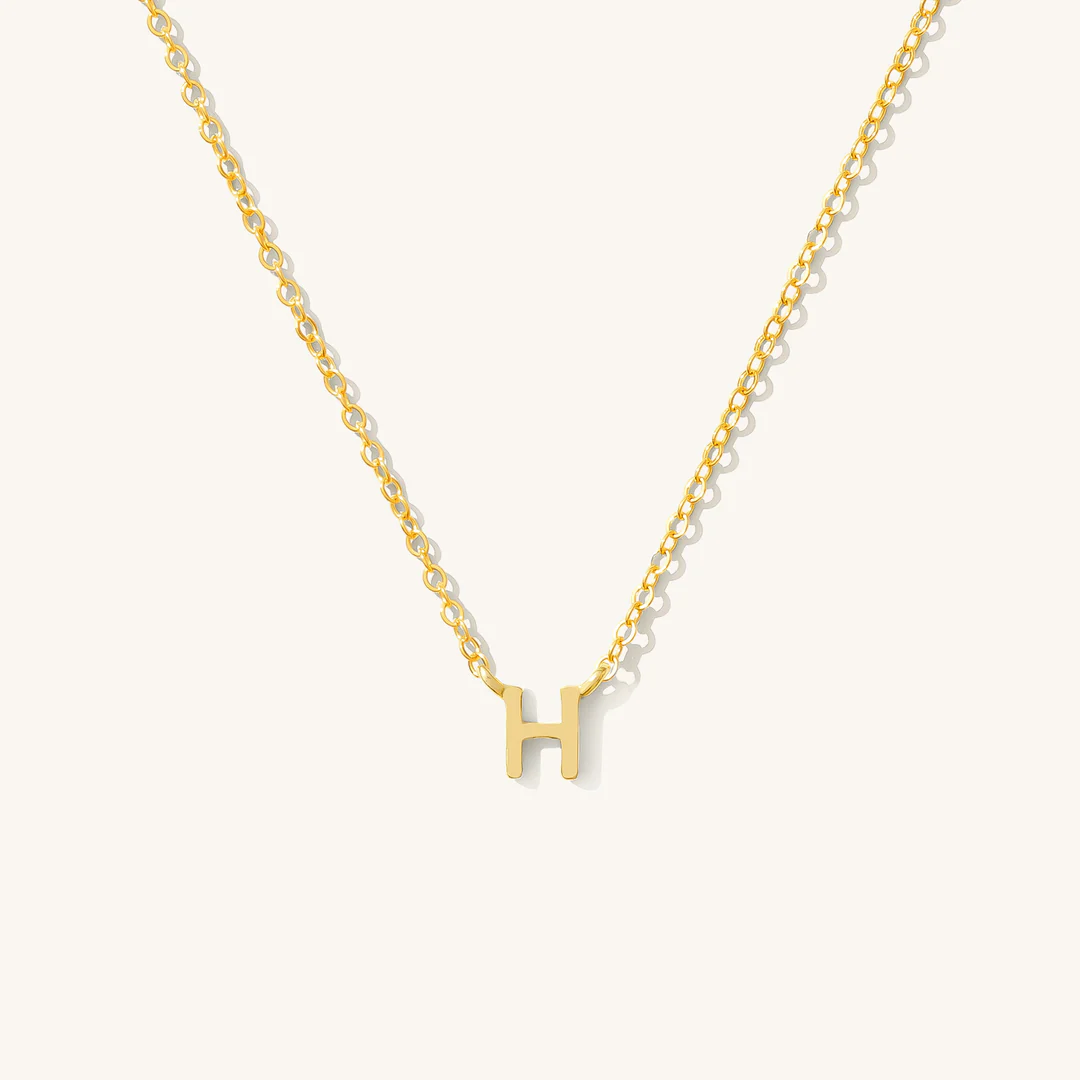 A to Z Initial Alphabet Studs Necklace – Sterling Silver Yellow Plated