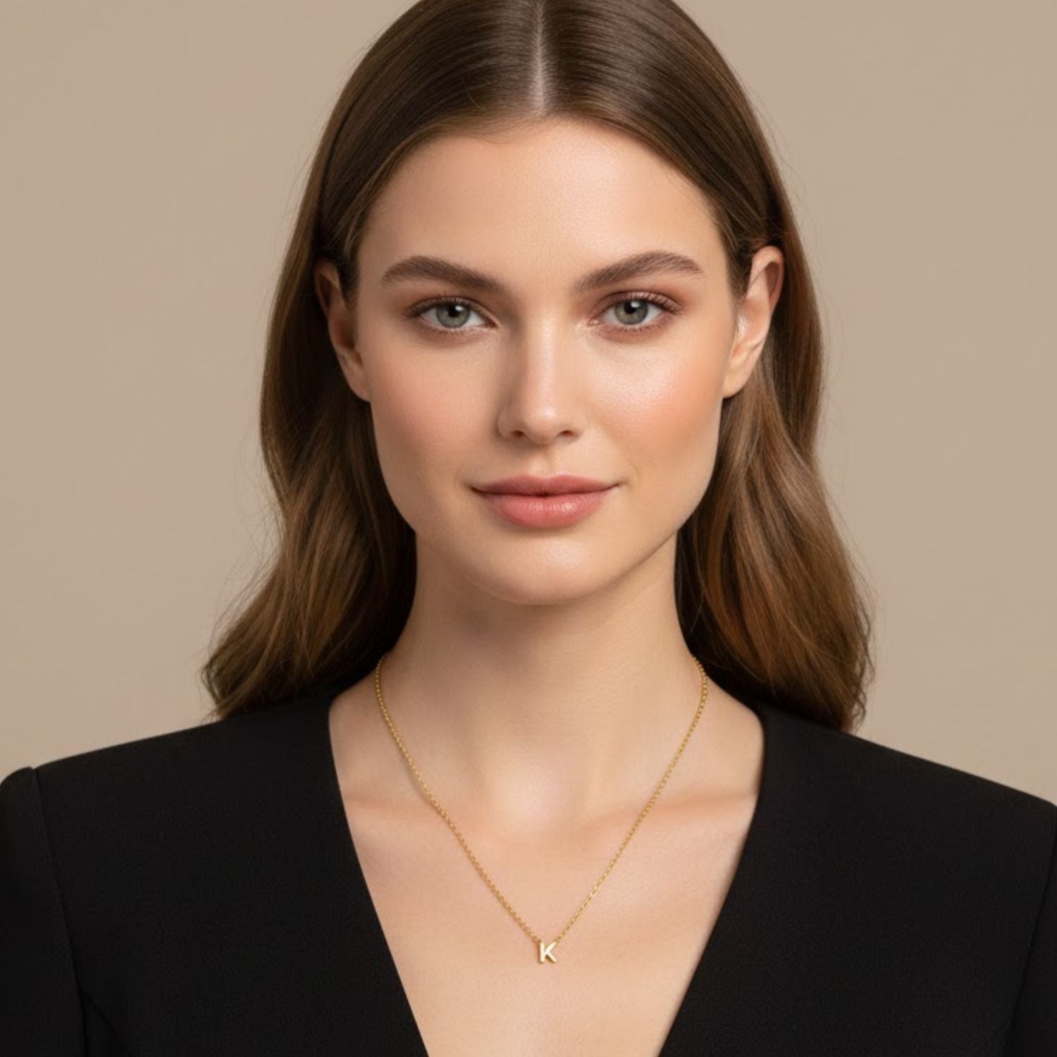 A to Z Initial Alphabet Studs Necklace – Sterling Silver Yellow Plated