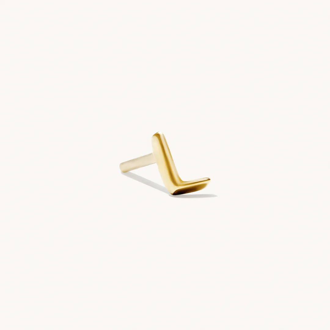 A to Z Initial Alphabet Studs Earrings – Sterling Silver Yellow Plated