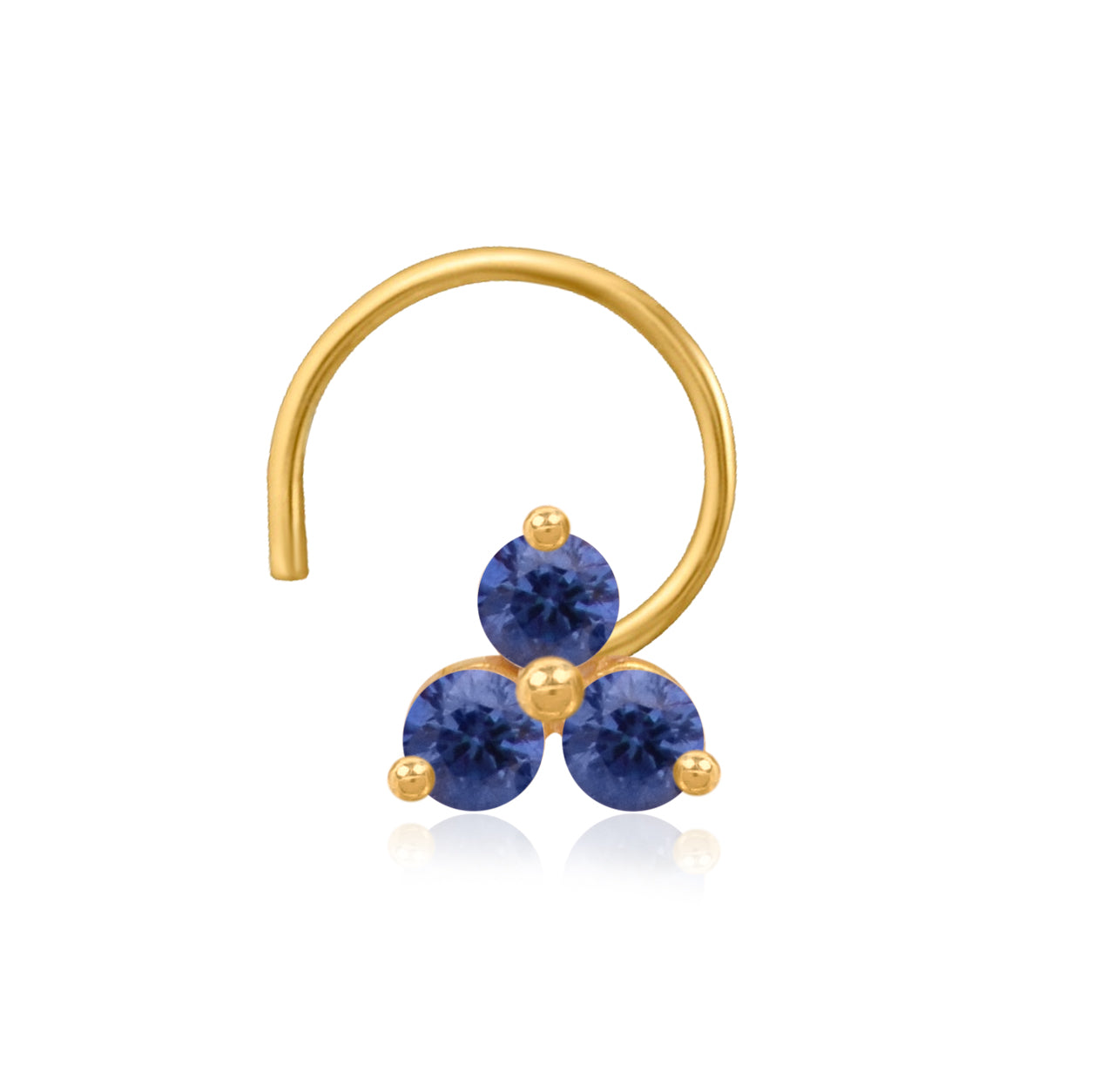 Multi Stone Minimal Cluster Nose Pin - Gold Plated 925 Silver