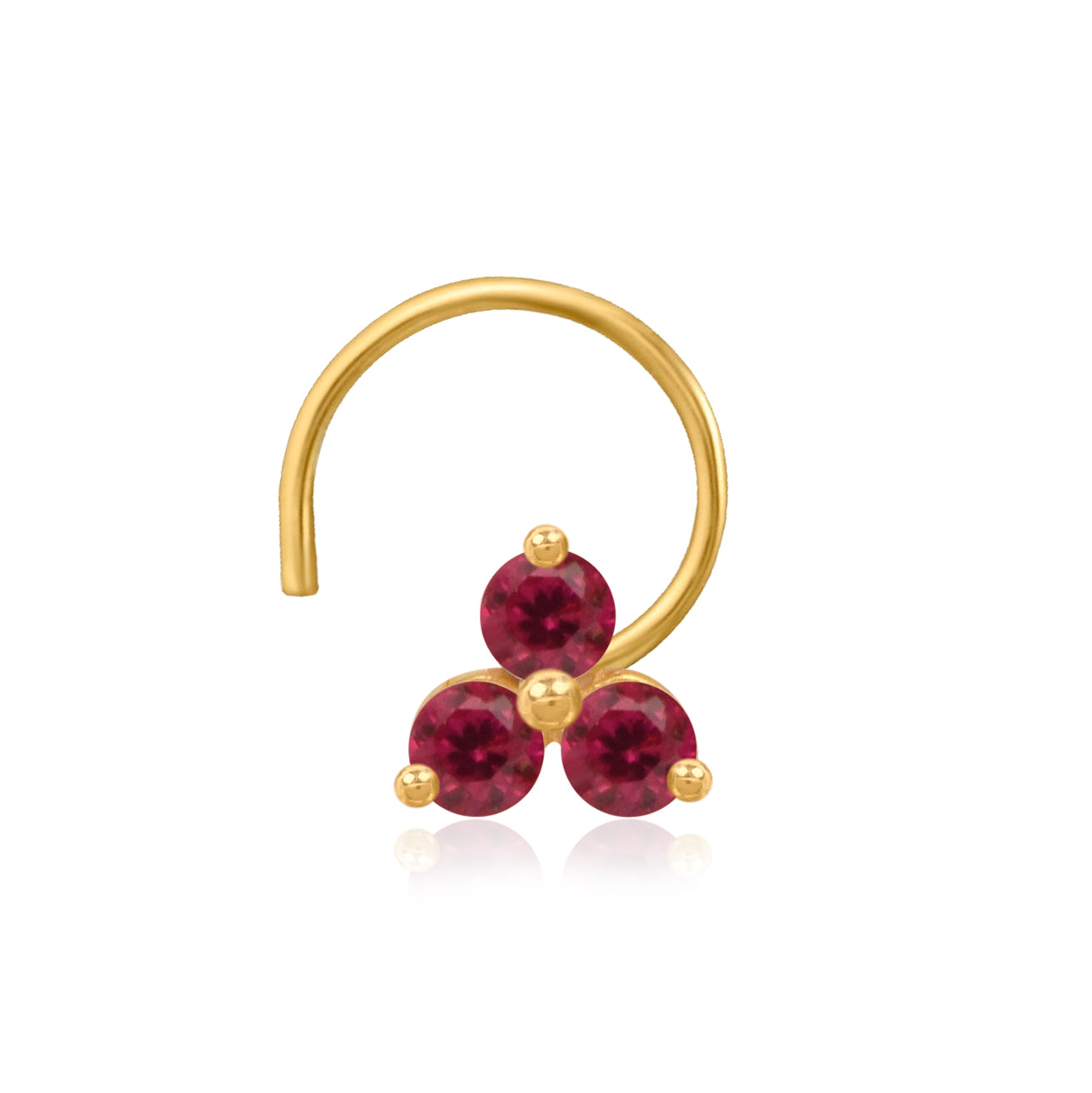 Multi Stone Minimal Cluster Nose Pin - Gold Plated 925 Silver