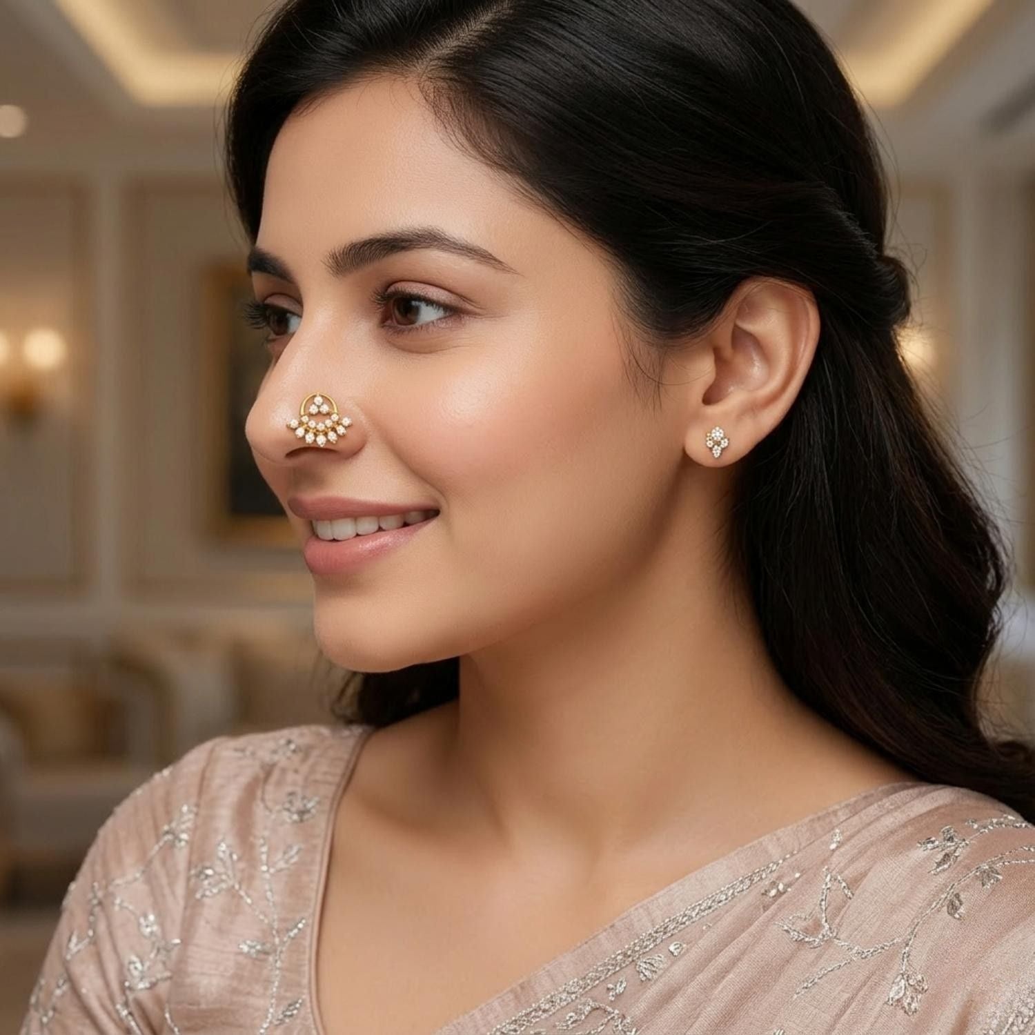 mooneye silver nose pin