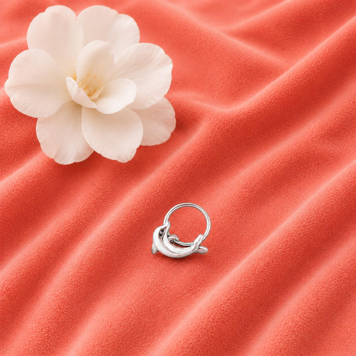 Ocean-Inspired Dolphin Nose Pin - Sterling Silver