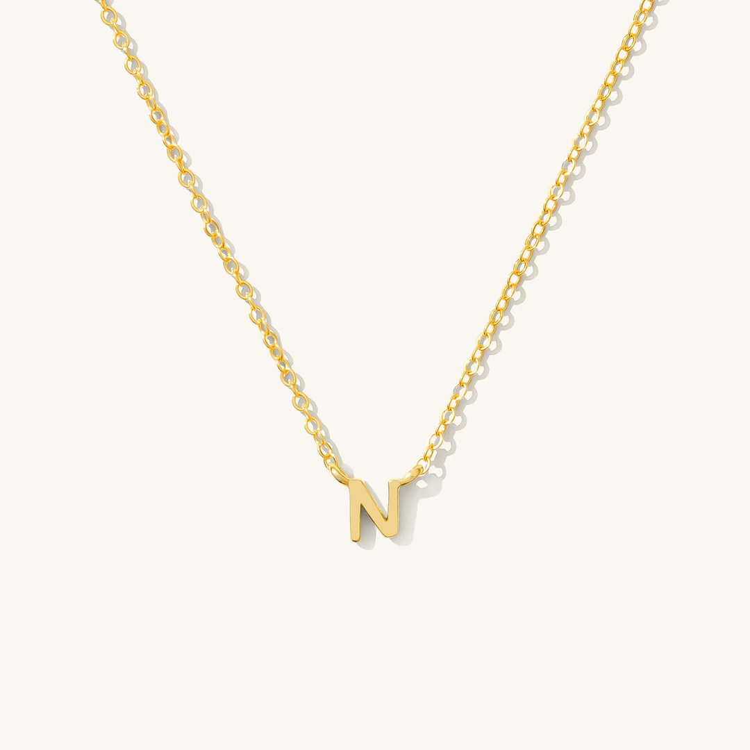A to Z Initial Alphabet Studs Necklace – Sterling Silver Yellow Plated