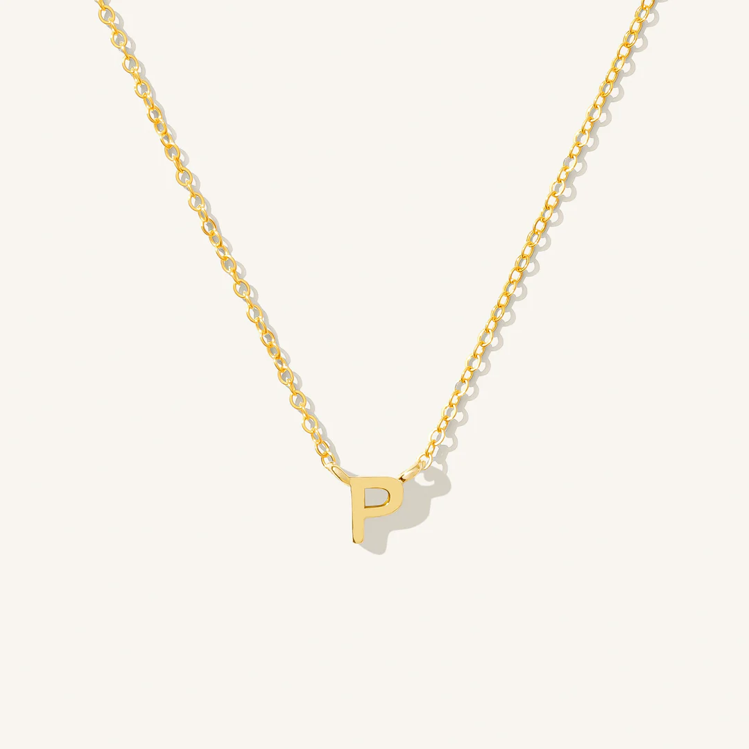 A to Z Initial Alphabet Studs Necklace – Sterling Silver Yellow Plated