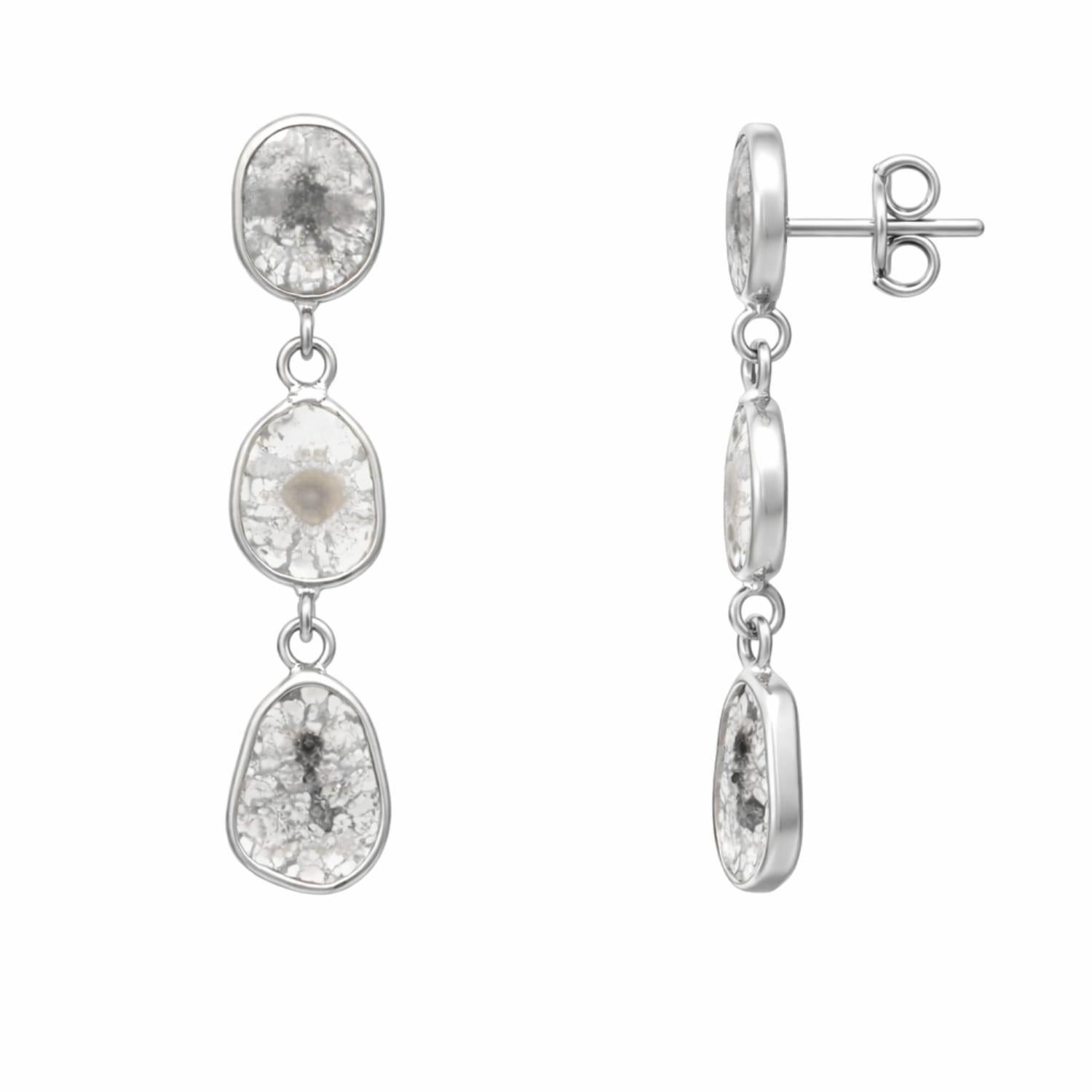 2.00 Ct Unshaped Polki Diamond Drop Earrings - 925 Sterling Silver