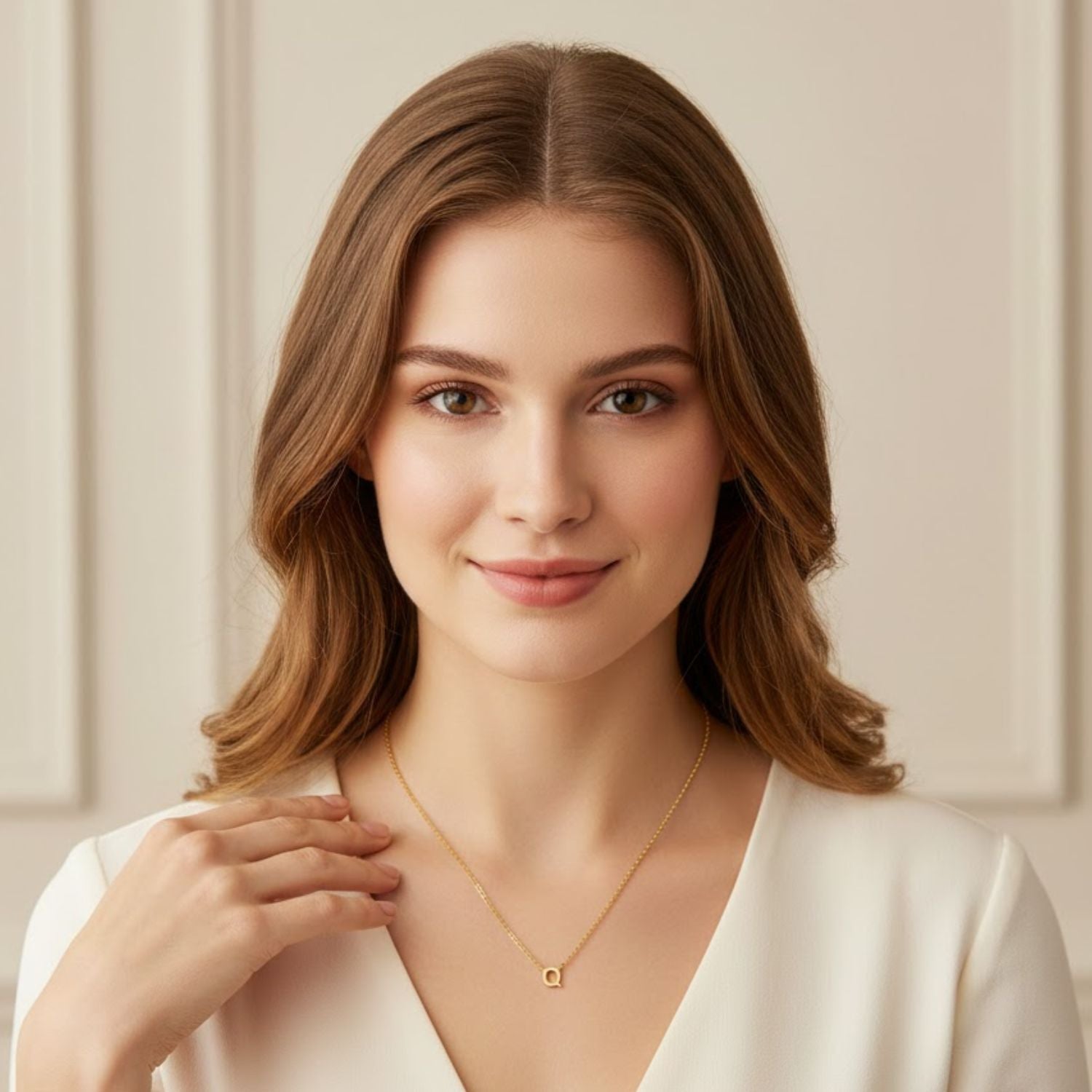A to Z Initial Alphabet Studs Necklace – Sterling Silver Yellow Plated