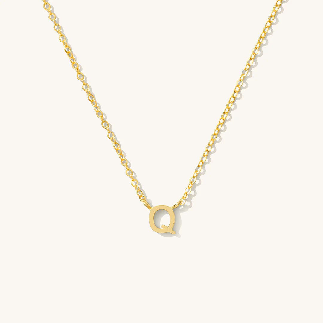 A to Z Initial Alphabet Studs Necklace – Sterling Silver Yellow Plated