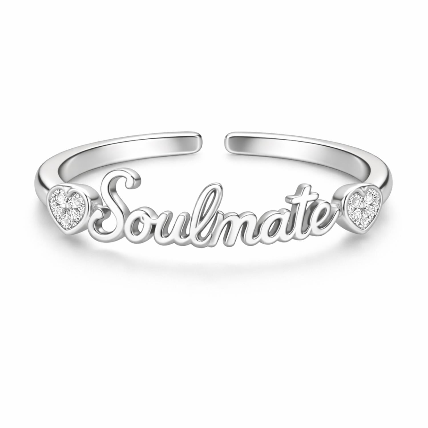 Soulmate Adjustable Open Ring – Sterling Silver