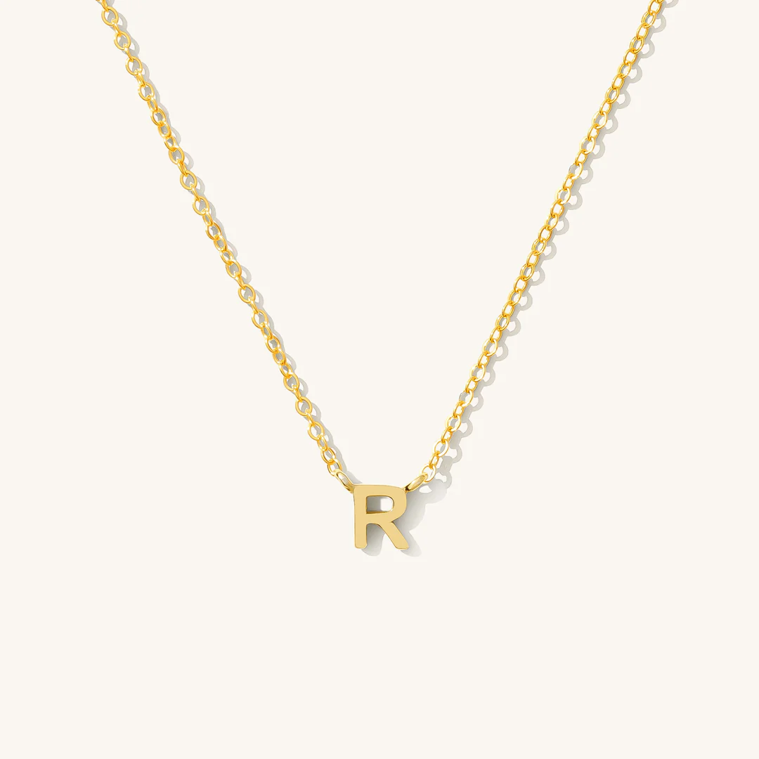 A to Z Initial Alphabet Studs Necklace – Sterling Silver Yellow Plated
