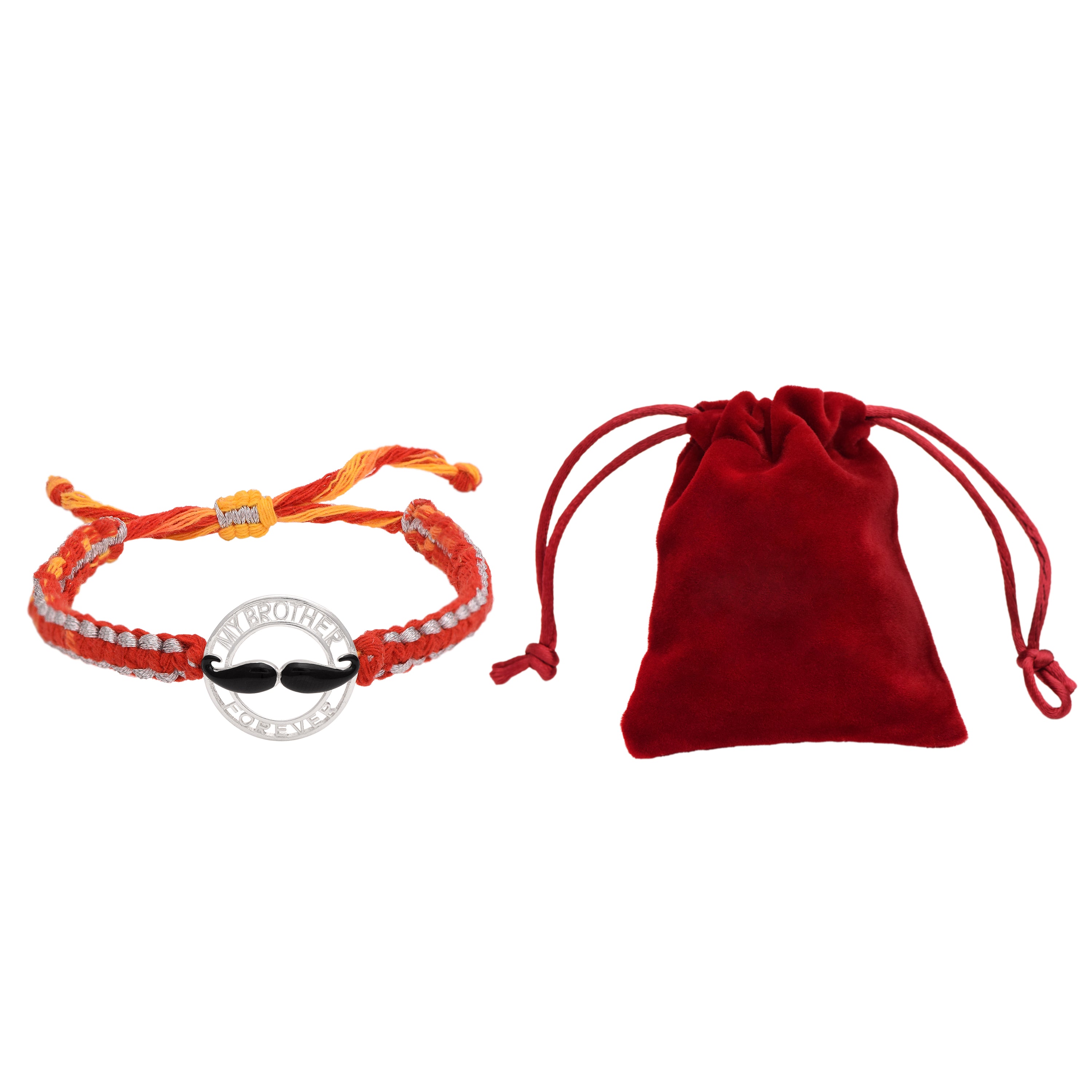 “My Brother Forever” Thread Rakhi Bracelet - Sterling Silver