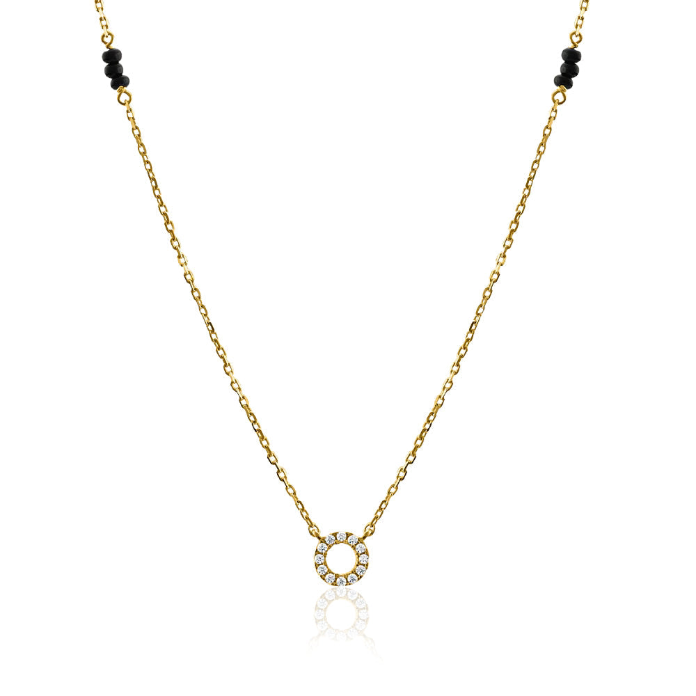 Circle Mangalsutra – Sterling Silver Gold-Plated