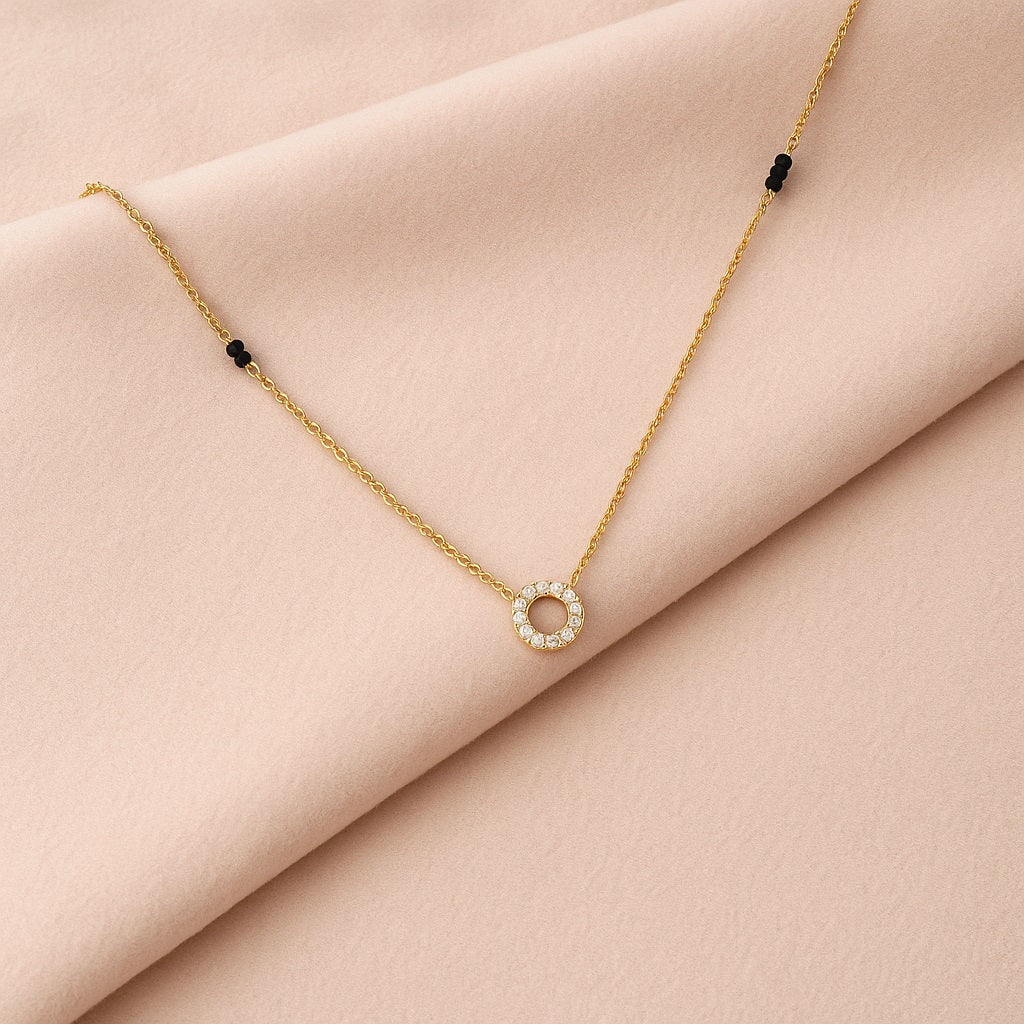 Circle Mangalsutra – Sterling Silver Gold-Plated