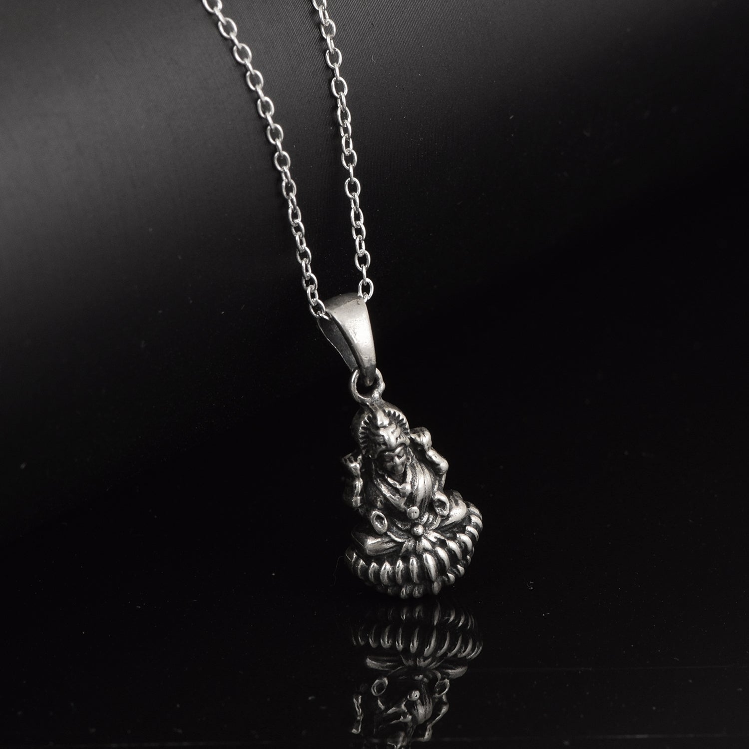 Goddess Laxmi Pendant - Sterling Silver