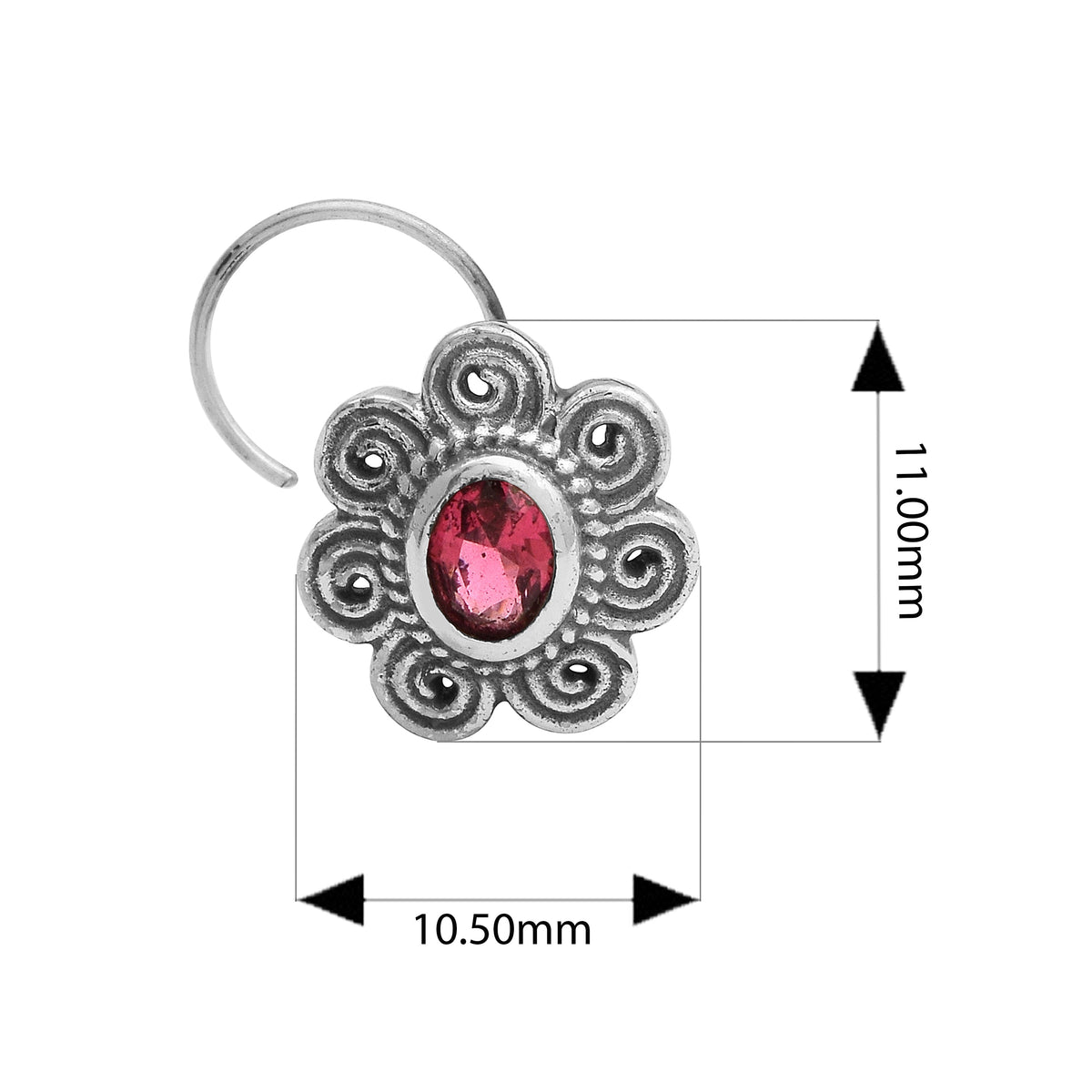 mooneye silver nose pin