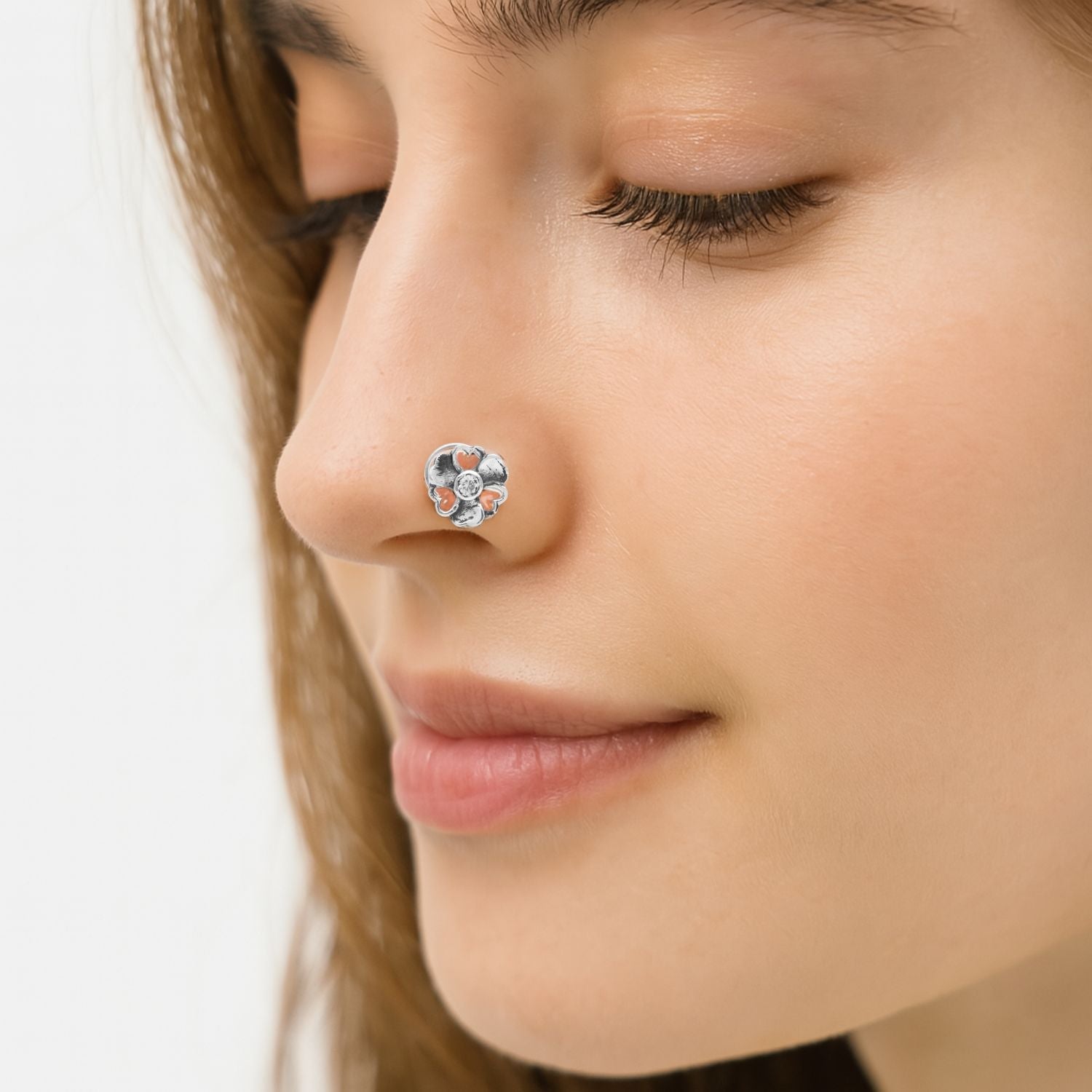 mooneye silver nose pin