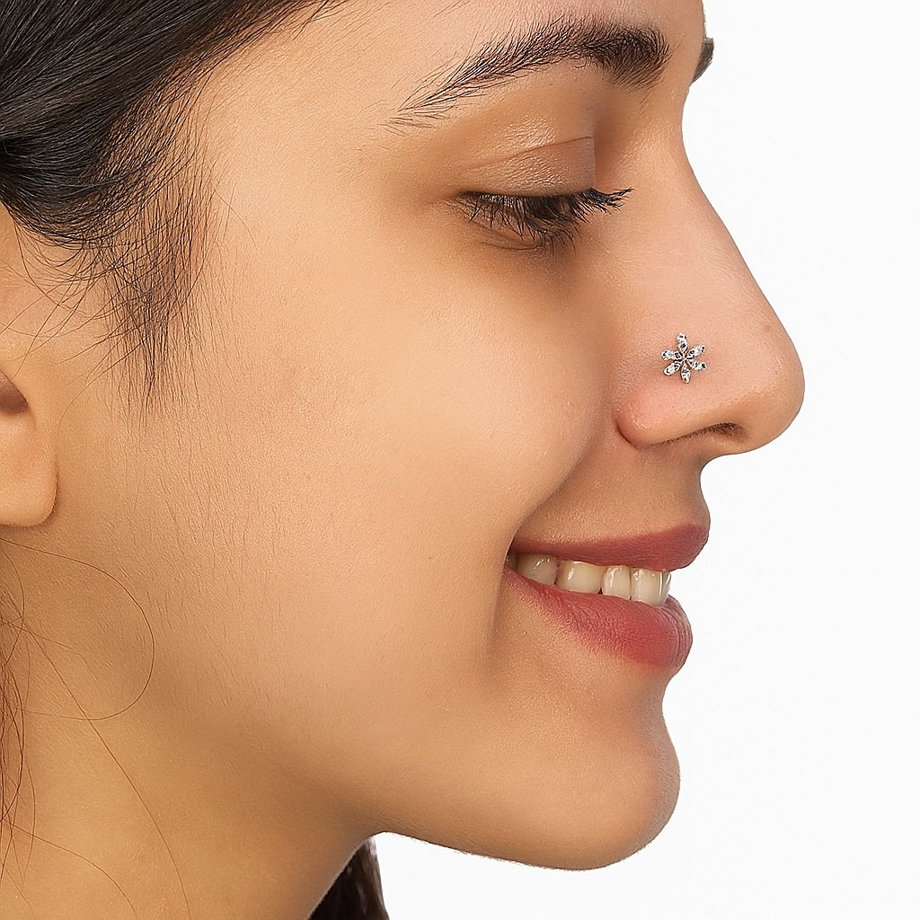 mooneye silver nose pin