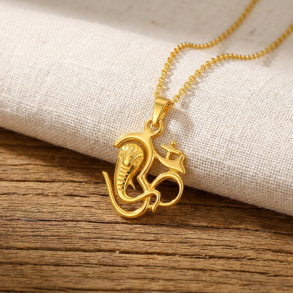 Om Ganesha Pendant - Sterling Silver