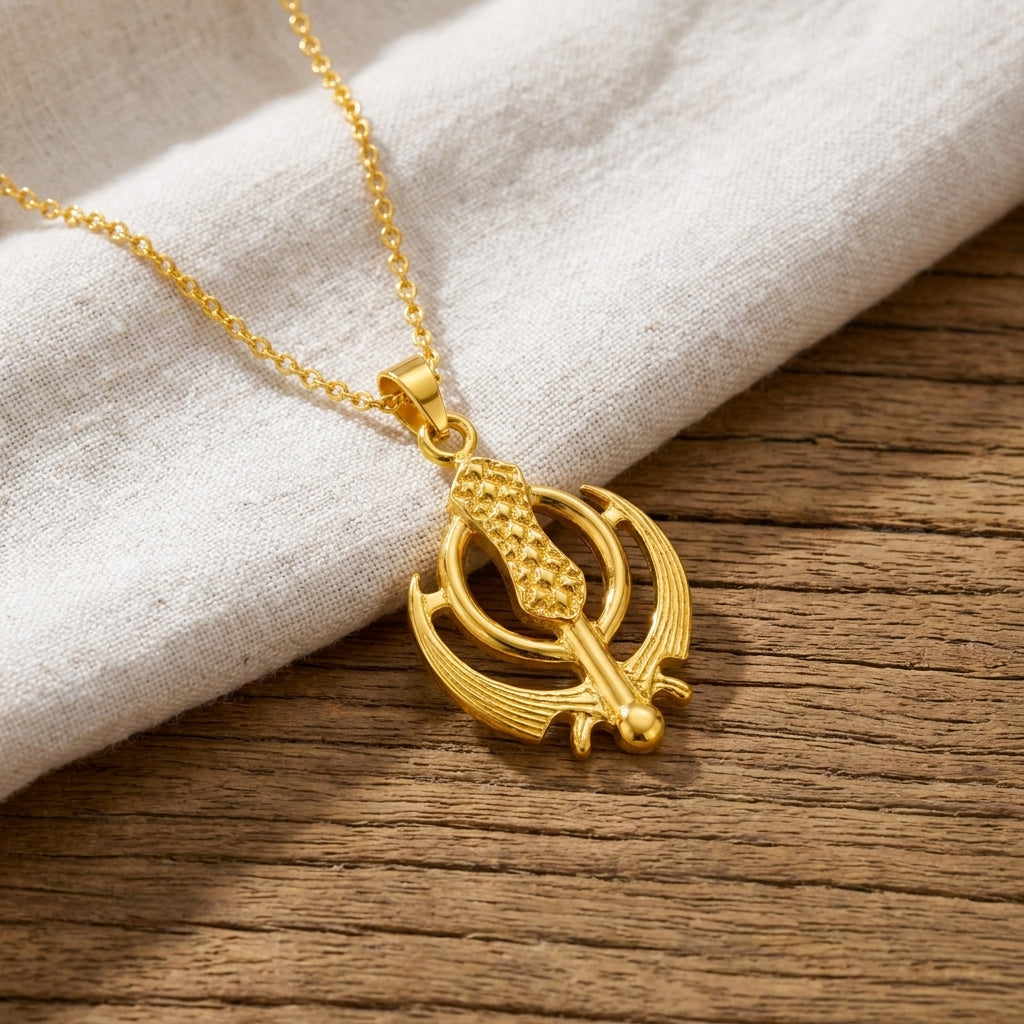 Punjabi Khanda Symbol Pendant - Sterling Silver