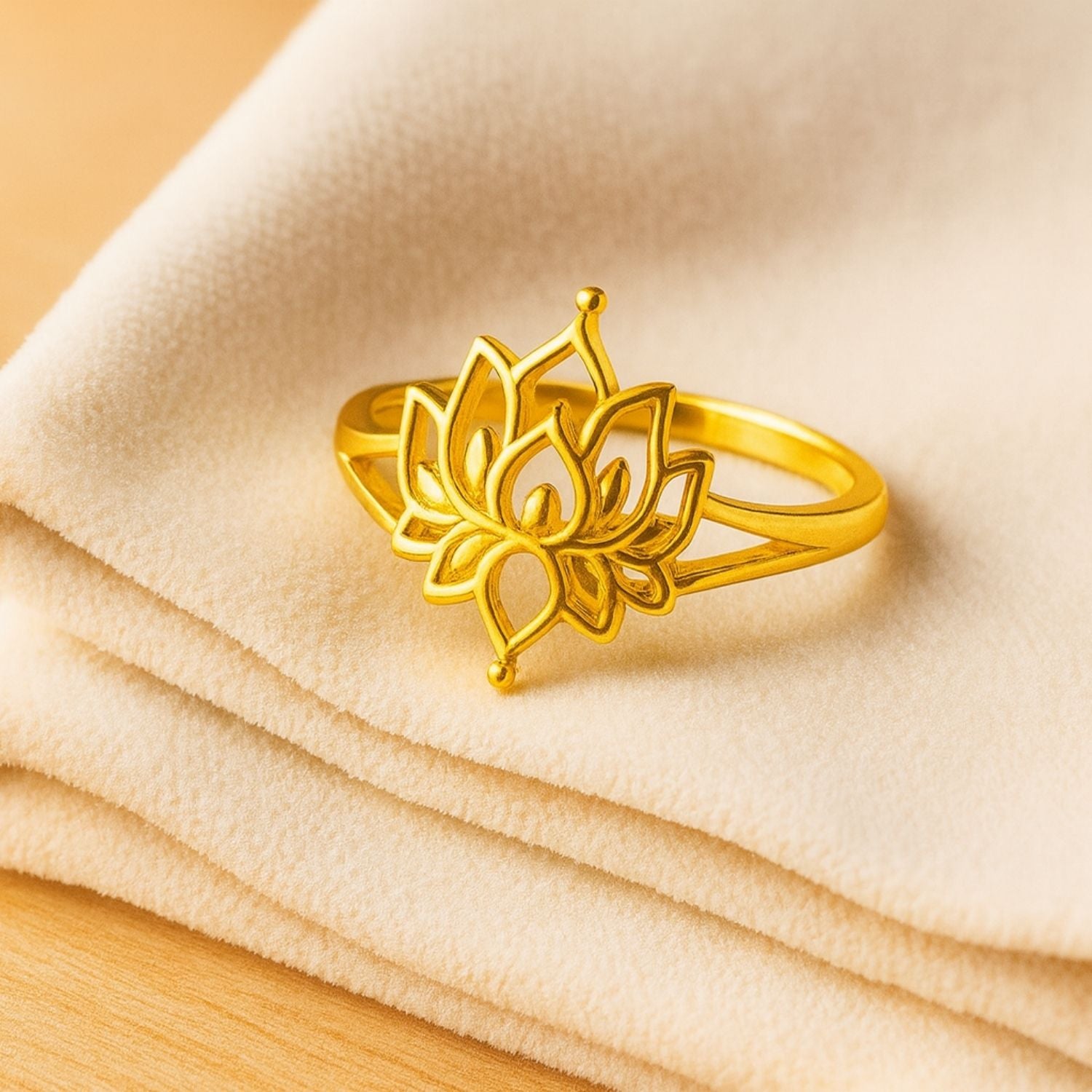Lotus Flower Openwork Spiritual Ring - Sterling Silver