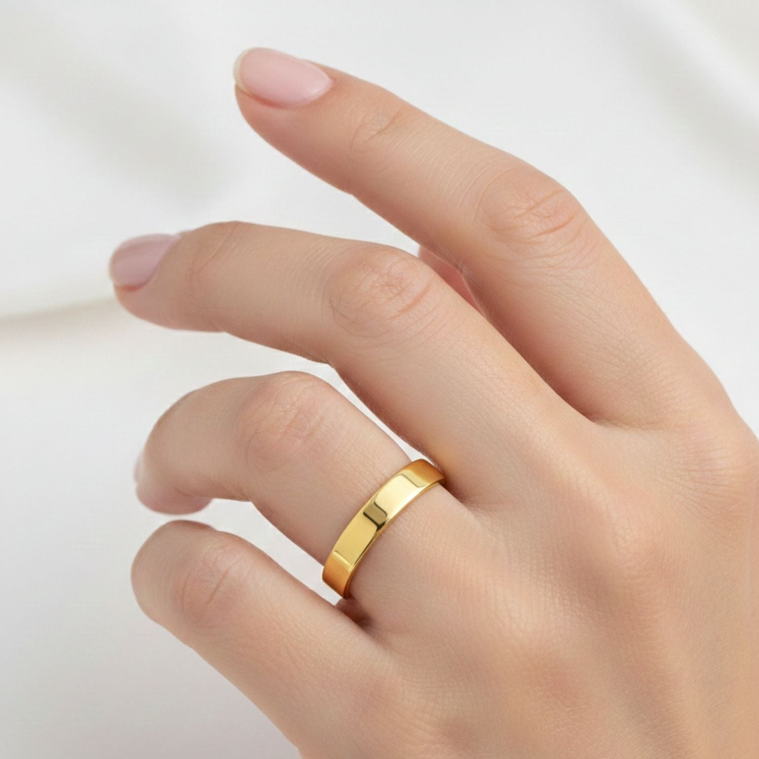 Minimalist Everyday Slim Polished Band Ring - Sterling Silver